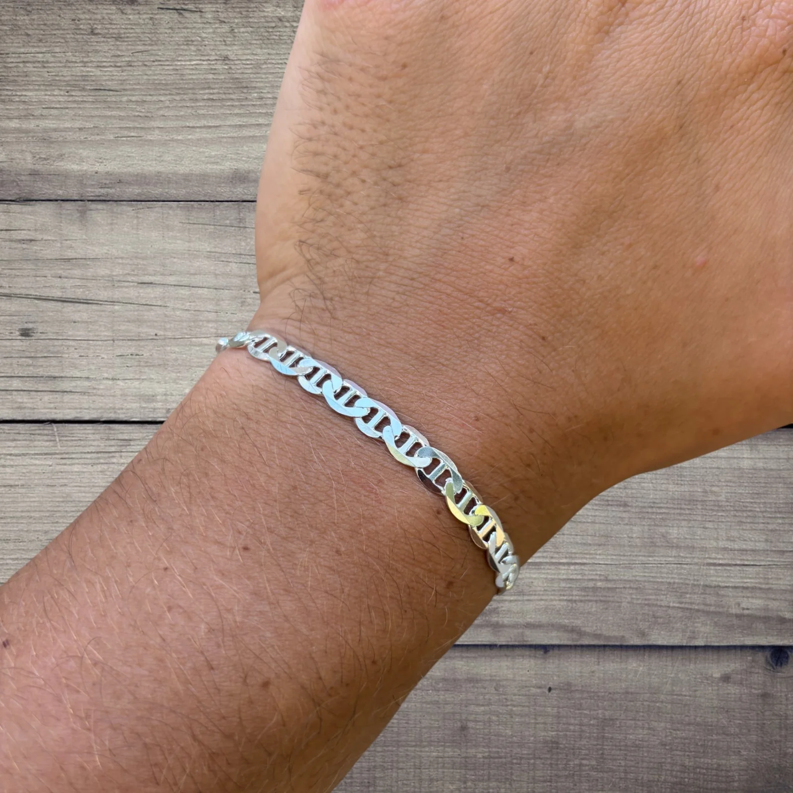 925 Sterling Silver 5mm Mariner Bracelet - Image 9