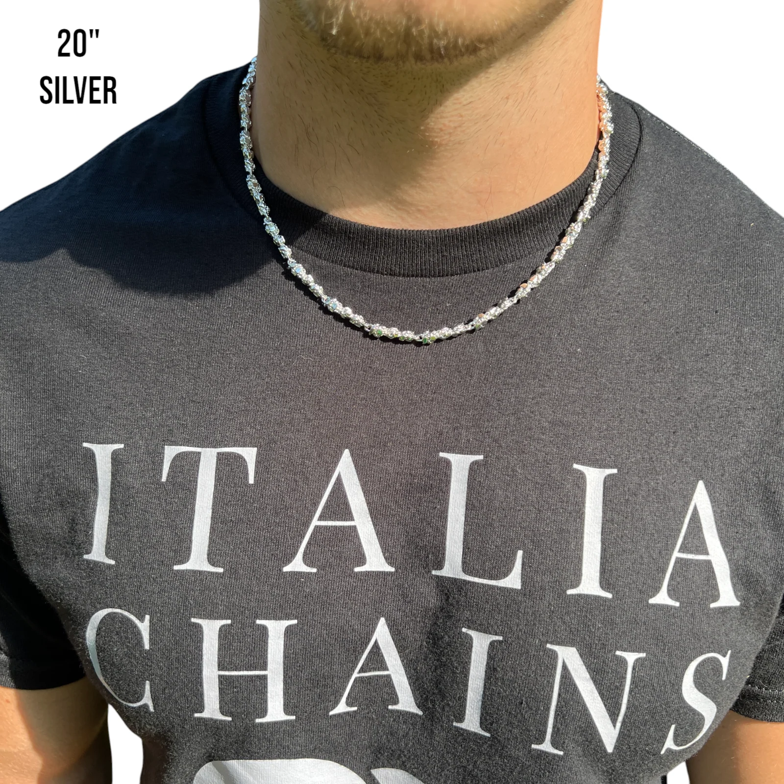 925 Sterling Silver 5mm Nugget Chain Necklace - Image 10