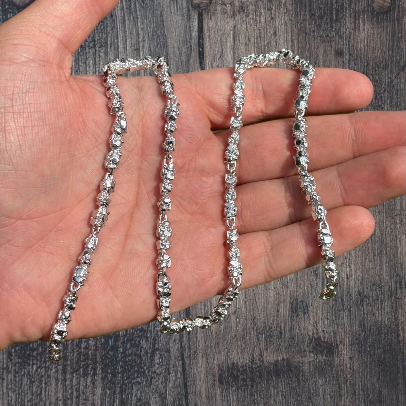925 Sterling Silver 5mm Nugget Chain Necklace - Image 7