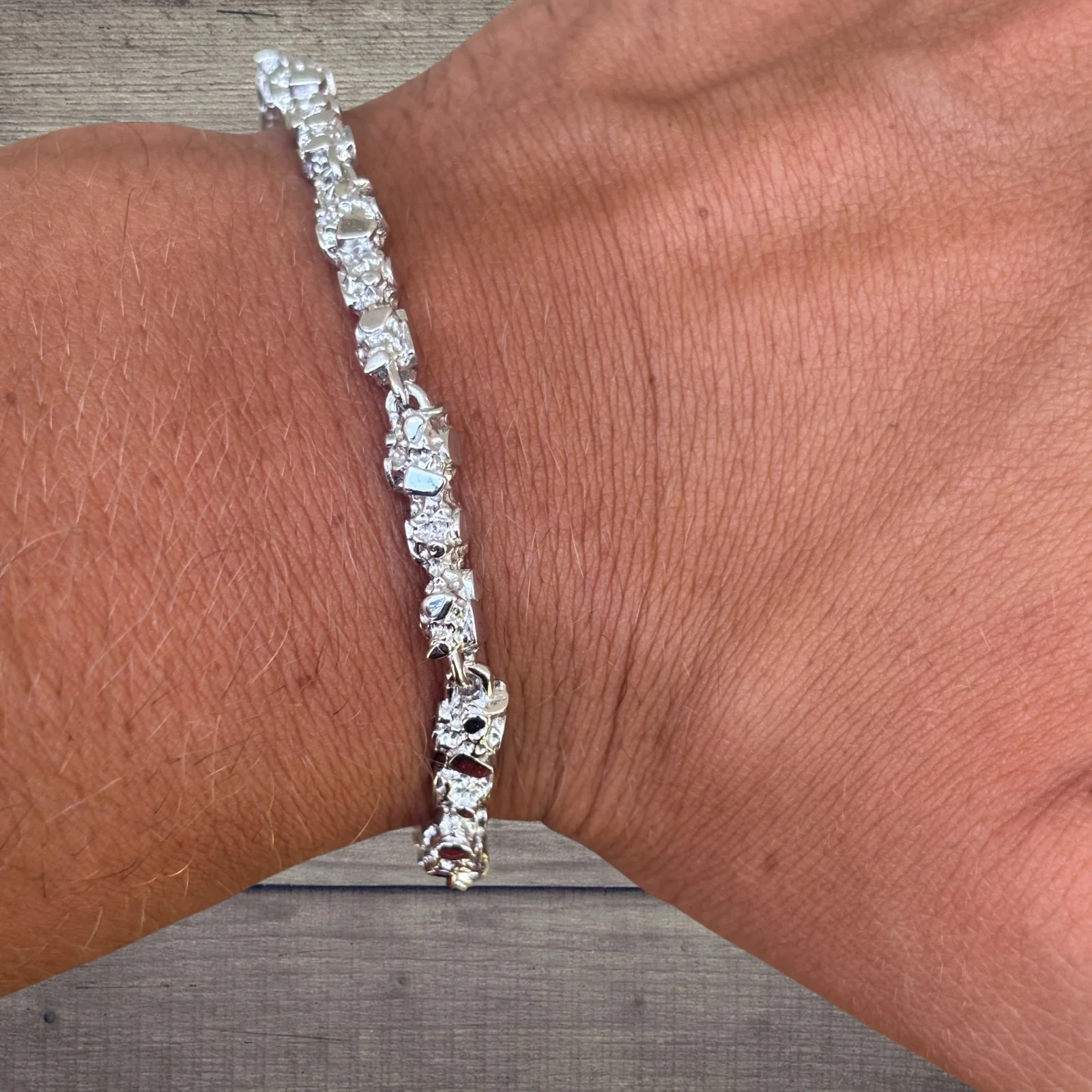 925 Sterling Silver 5mm Nugget Bracelet - Image 10