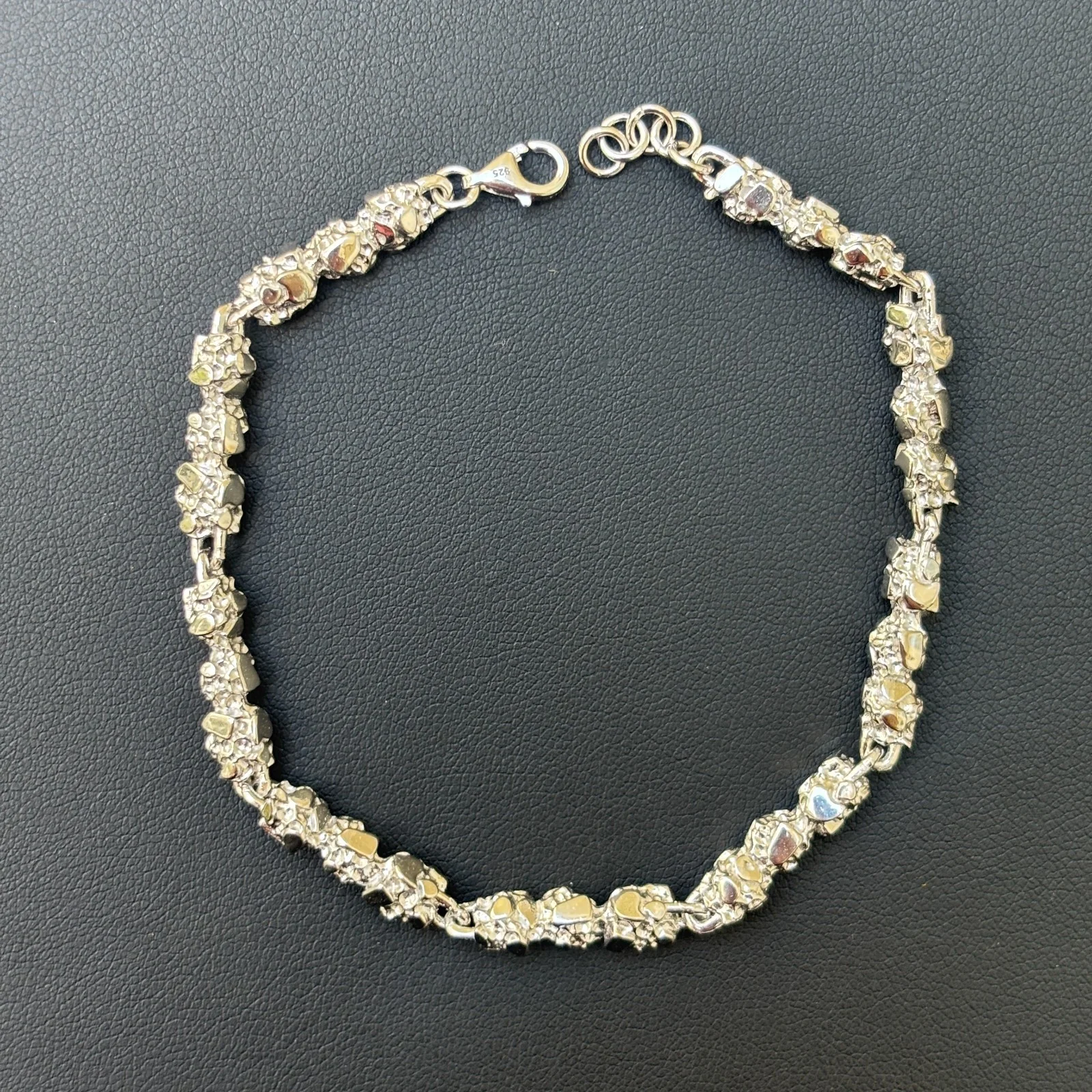 925 Sterling Silver 5mm Nugget Bracelet - Image 14