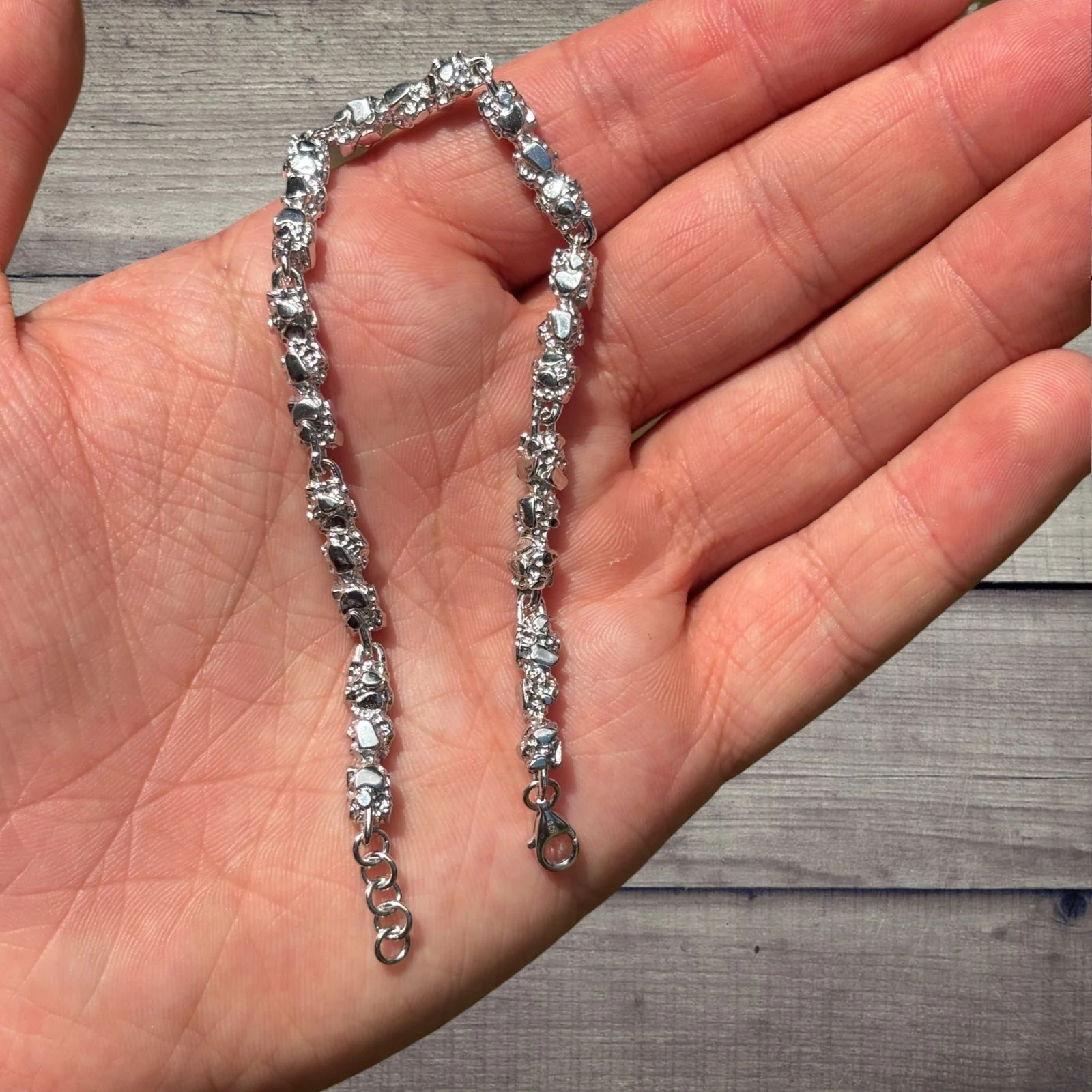 925 Sterling Silver 5mm Nugget Bracelet - Image 4