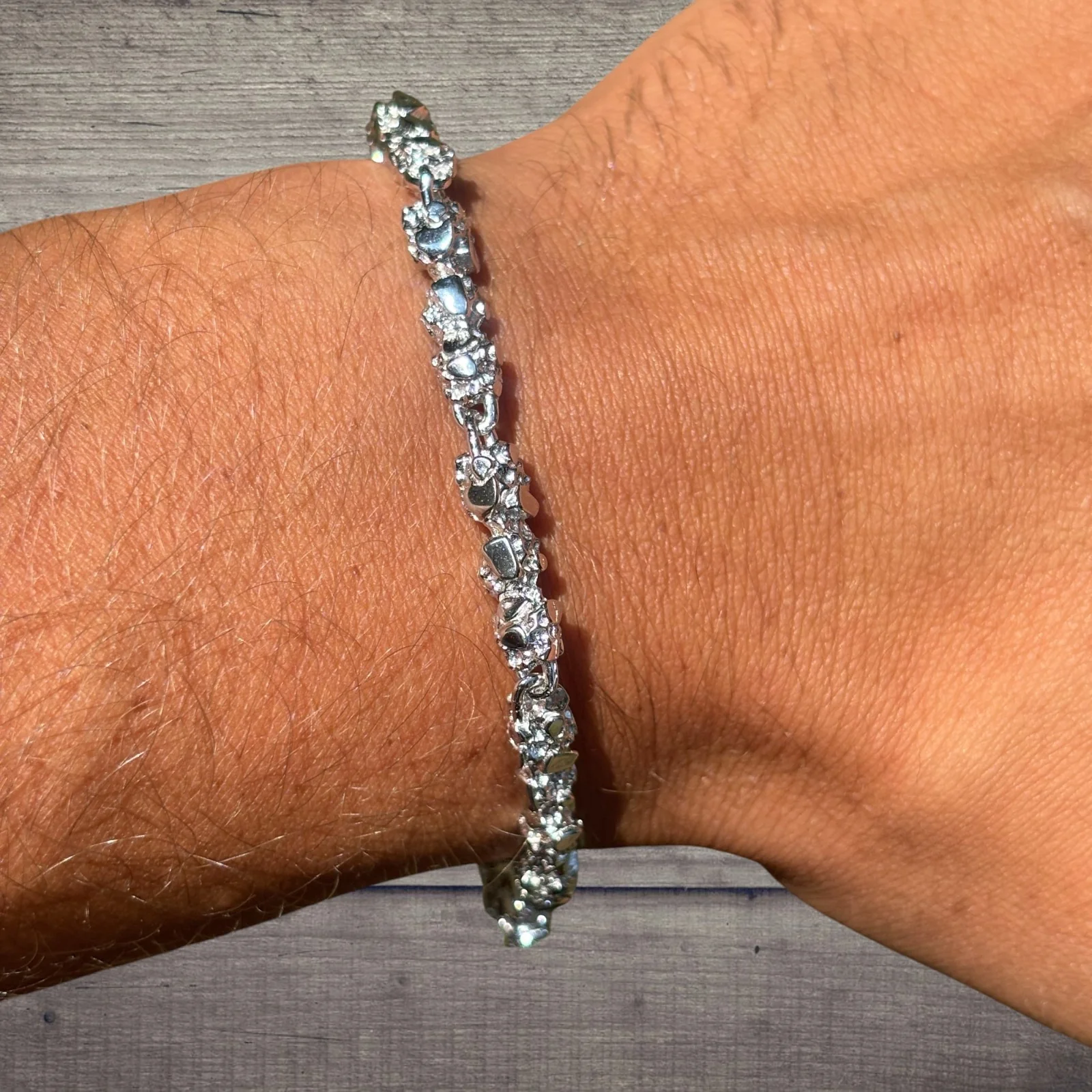 925 Sterling Silver 5mm Nugget Bracelet - Image 7