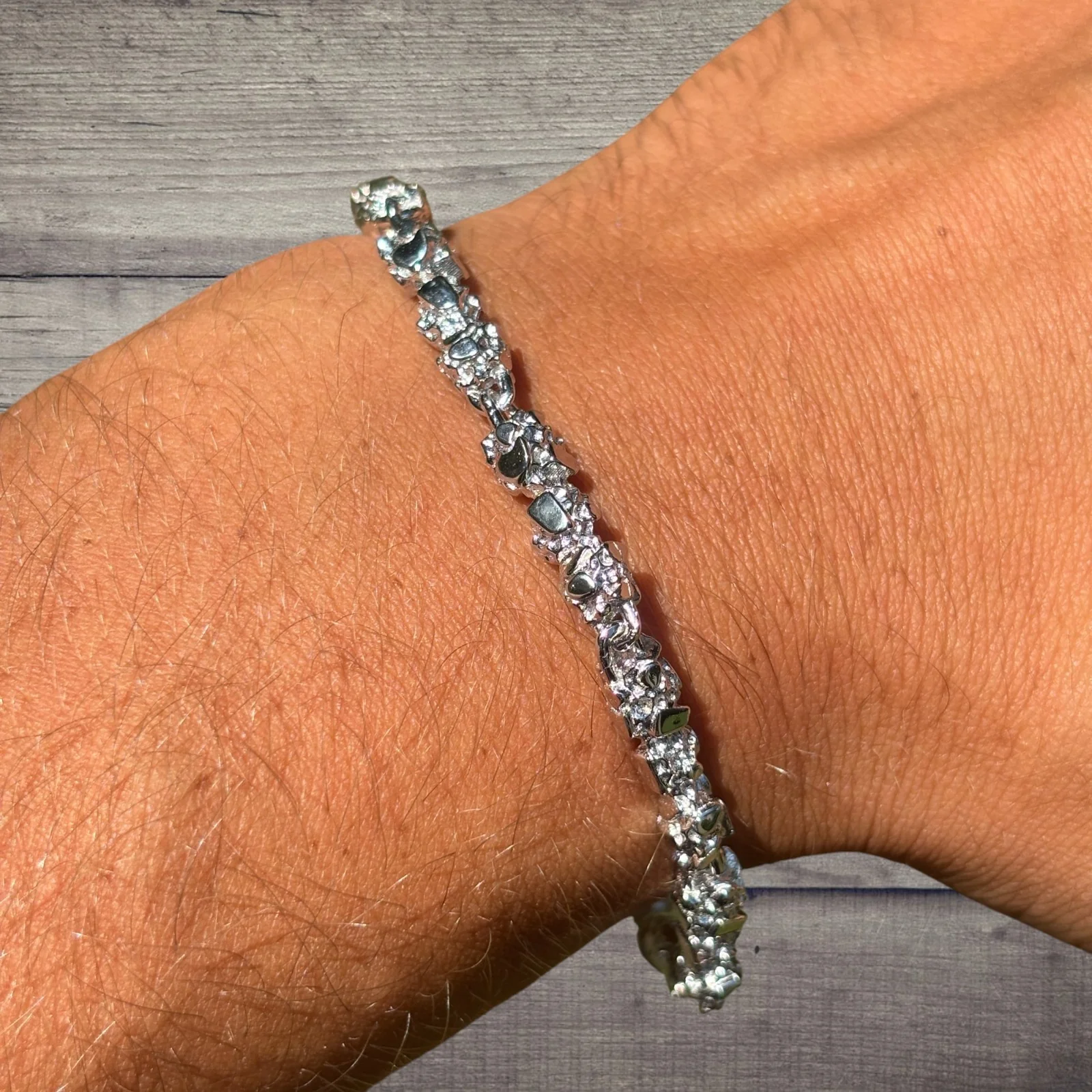 925 Sterling Silver 5mm Nugget Bracelet - Image 8