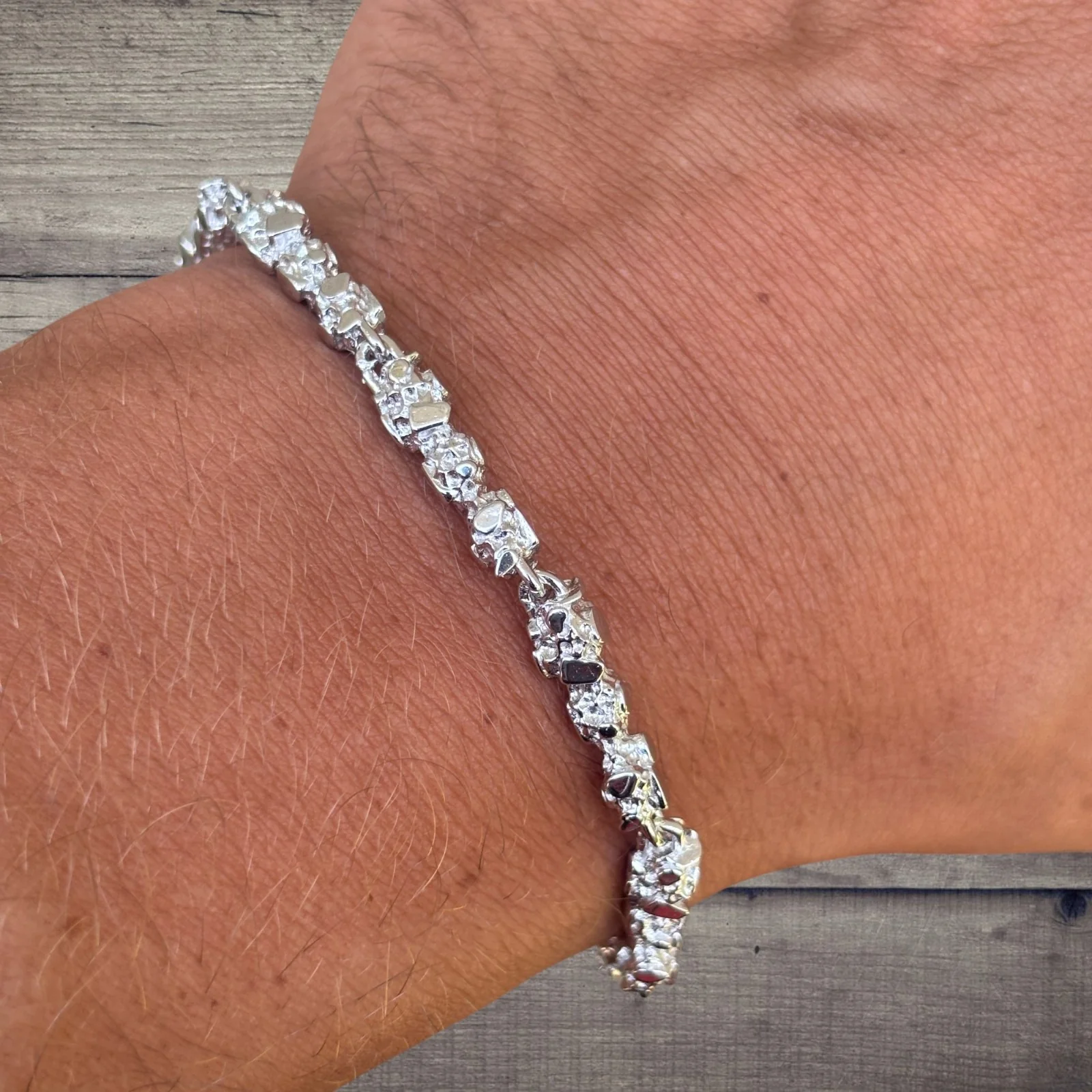 925 Sterling Silver 5mm Nugget Bracelet - Image 9