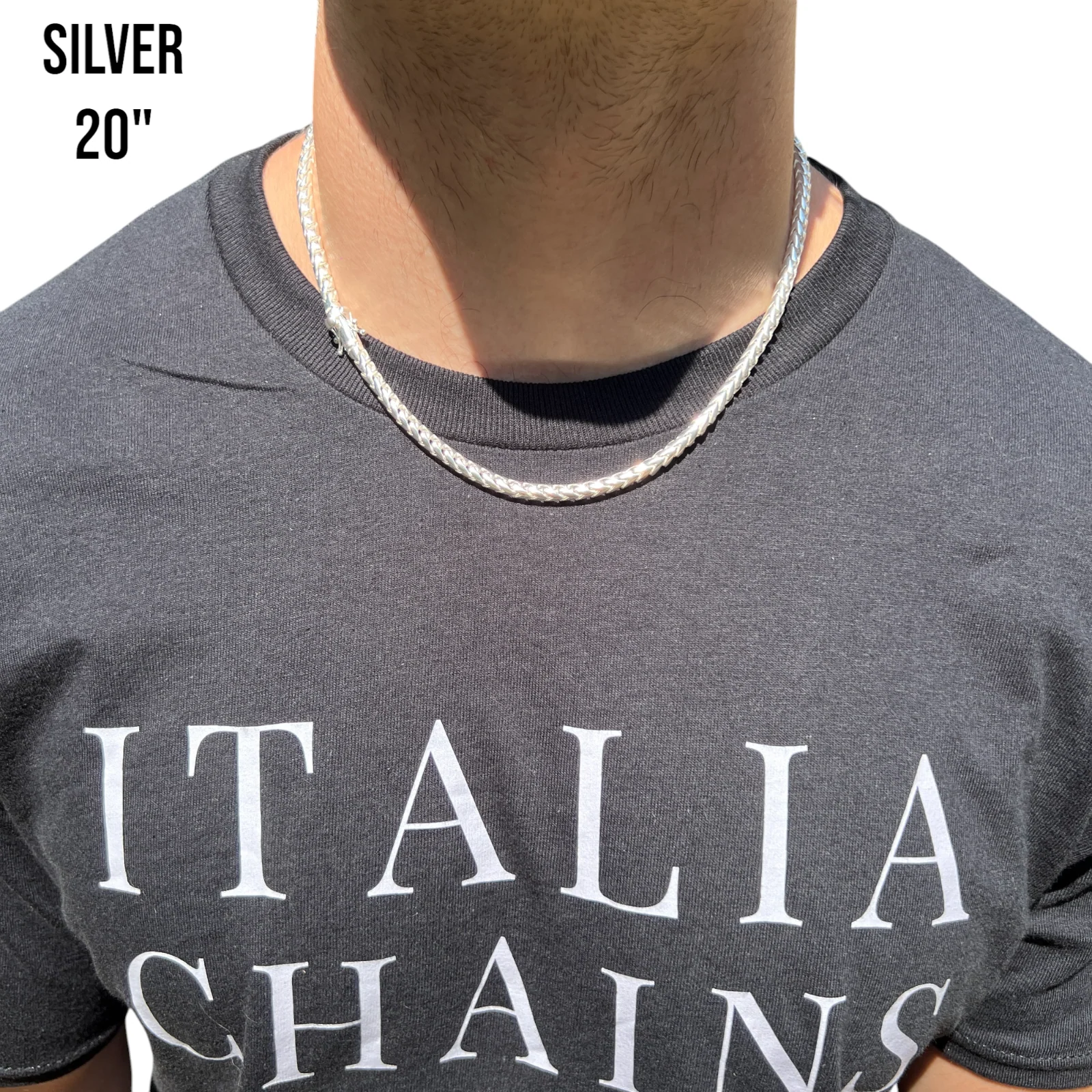 925 Sterling Silver 5mm Rounded Franco Chain Necklace - Image 10