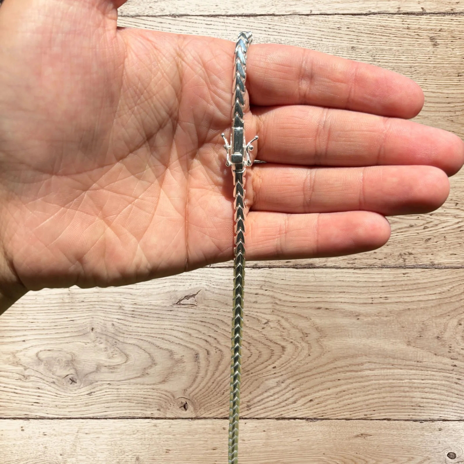 925 Sterling Silver 5mm Rounded Franco Chain Necklace - Image 6