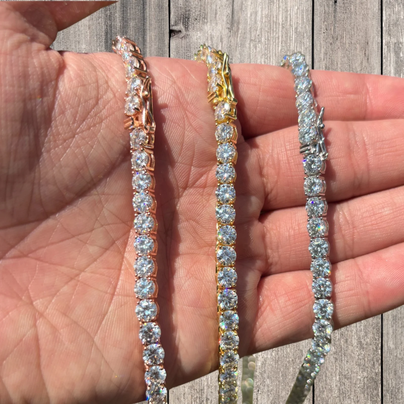 925 Sterling Silver 5mm Tennis Chain Necklace - CZ Or Moissanite - Image 6