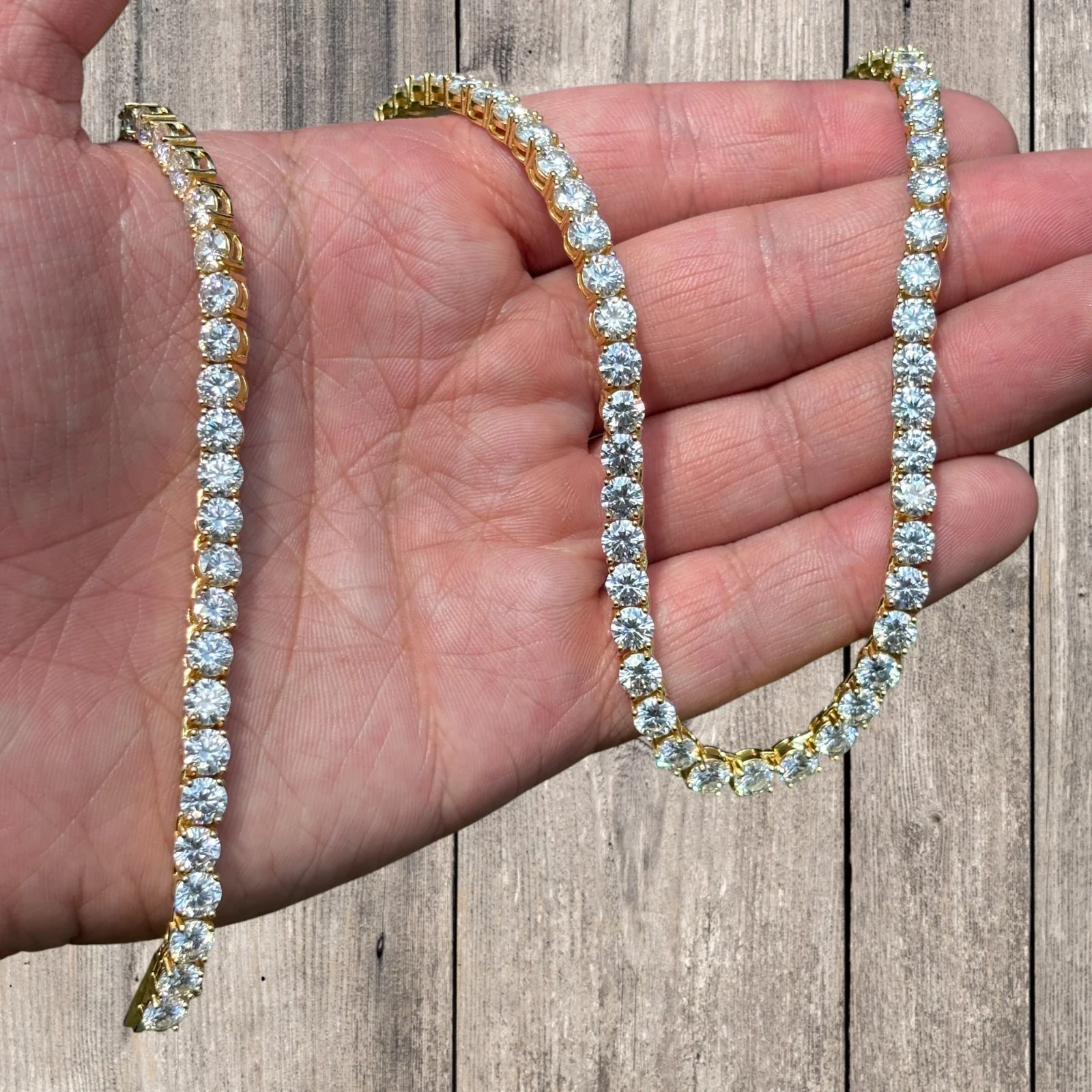 925 Sterling Silver 5mm Tennis Chain Necklace - CZ Or Moissanite - Image 8