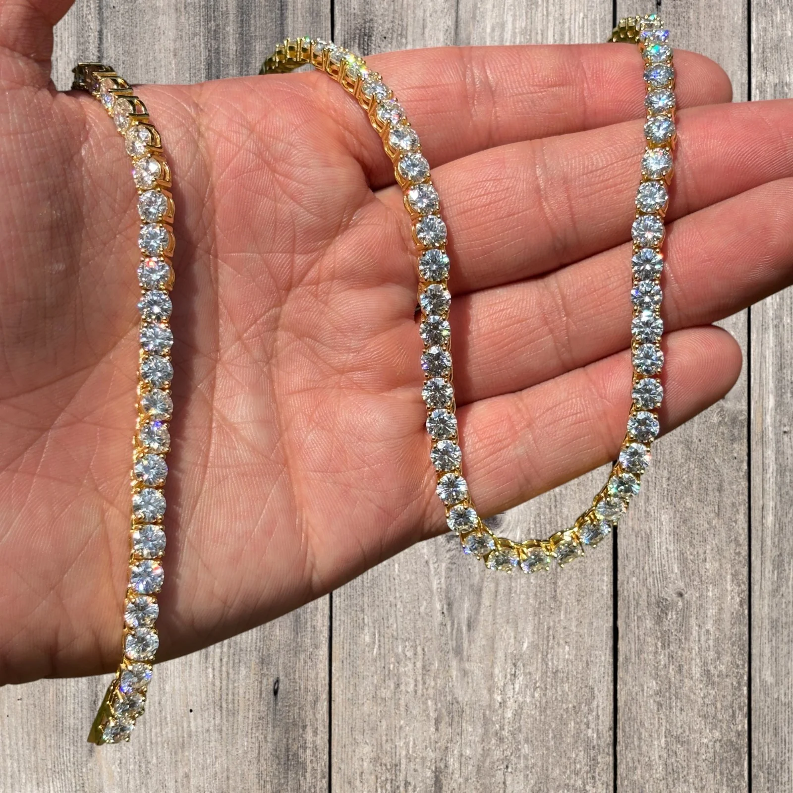 925 Sterling Silver 5mm Tennis Chain Necklace - CZ Or Moissanite - Image 9
