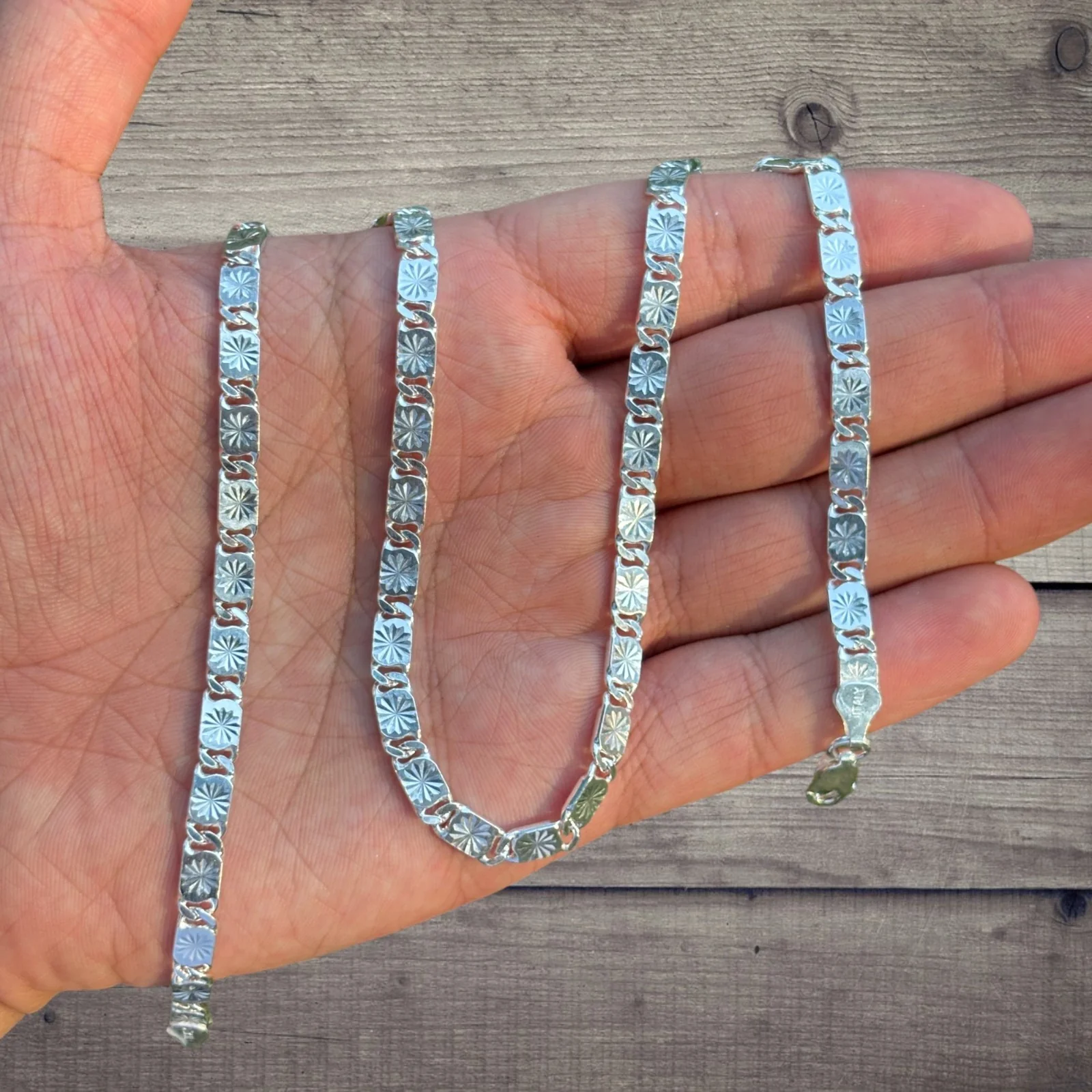 925 Sterling Silver 5mm Valentino Chain Necklace - Image 4