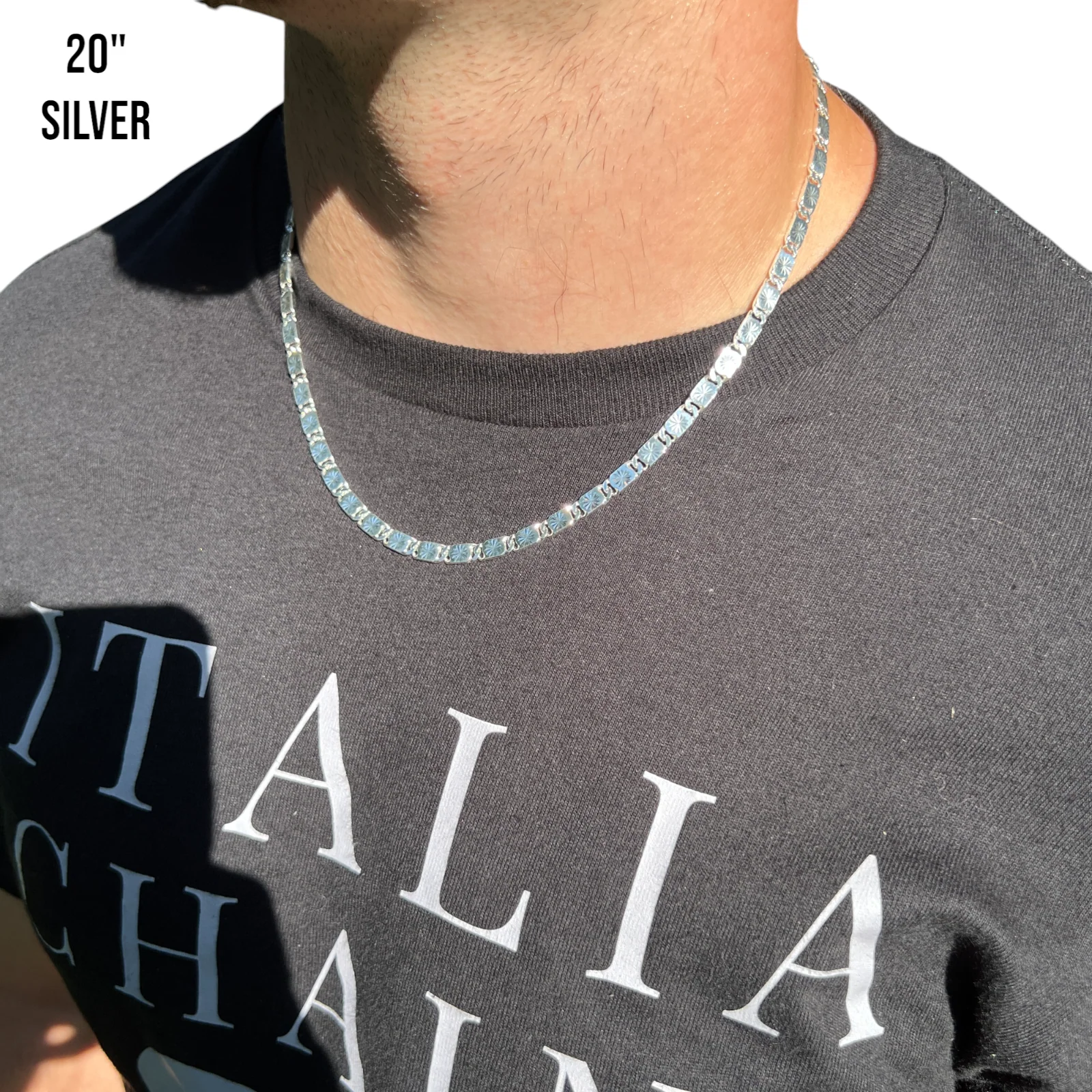 925 Sterling Silver 5mm Valentino Chain Necklace - Image 9