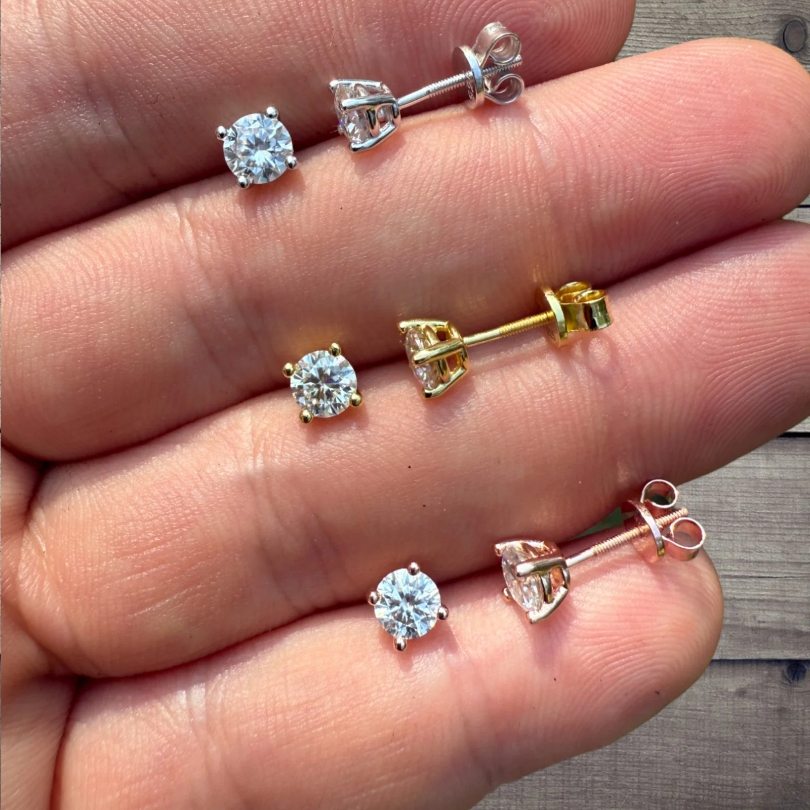 925 Sterling Silver 5mm Moissanite Earrings 1ct TW Studs - Image 11