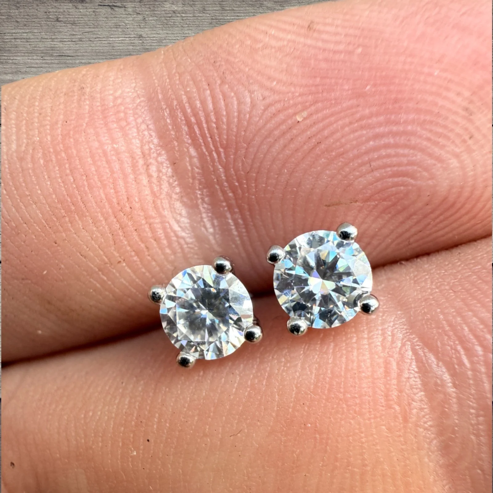 925 Sterling Silver 5mm Moissanite Earrings 1ct TW Studs - Image 12