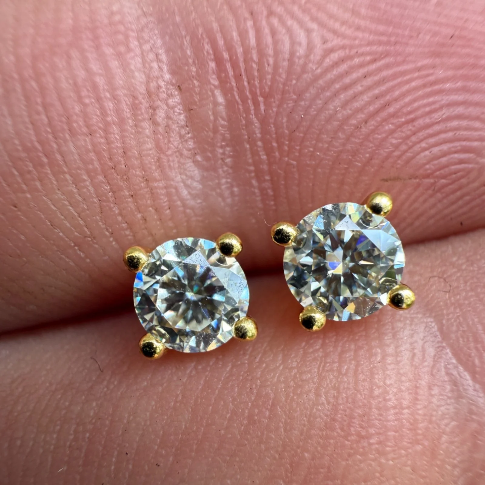 925 Sterling Silver 5mm Moissanite Earrings 1ct TW Studs - Image 13