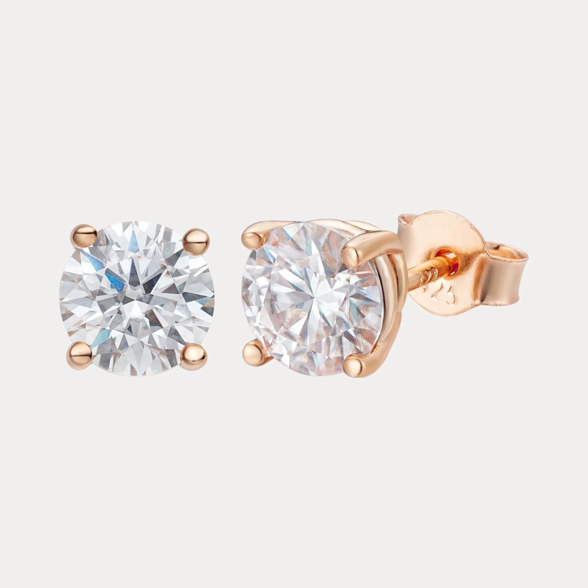 925 Sterling Silver 5mm Moissanite Earrings 1ct TW Studs - Image 3