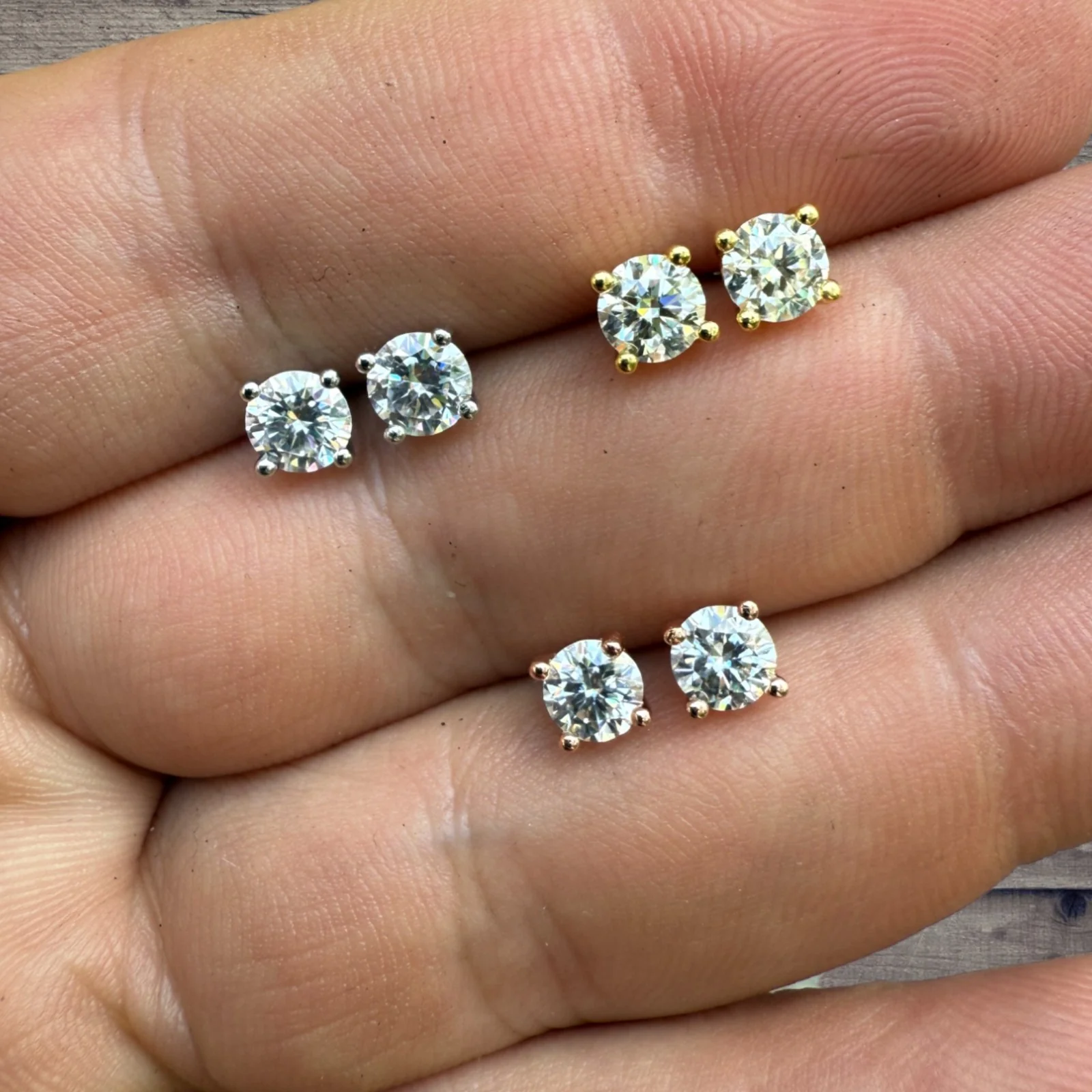 925 Sterling Silver 5mm Moissanite Earrings 1ct TW Studs - Image 4