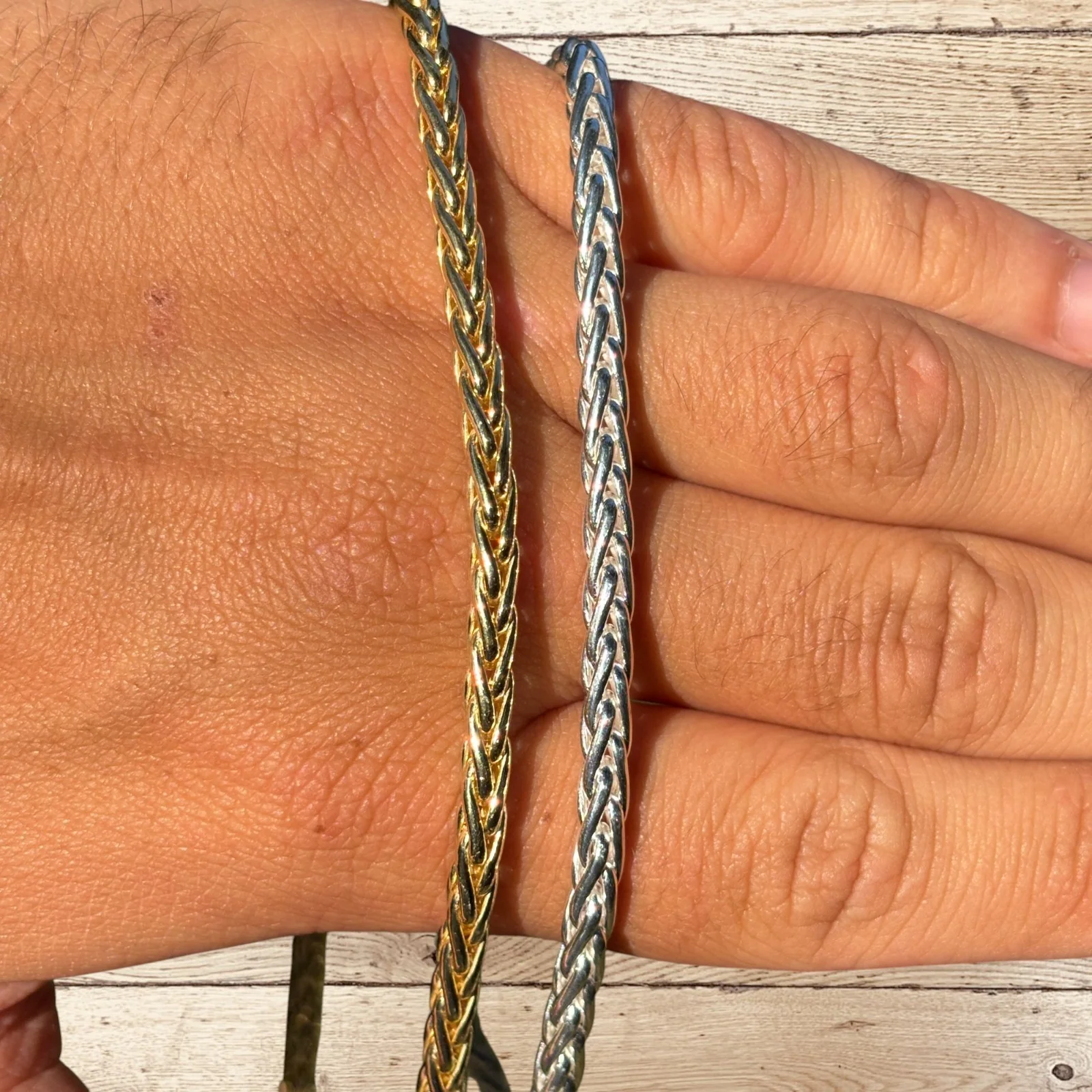 925 Sterling Silver 5mm Wheat Chain Necklace - Image 4