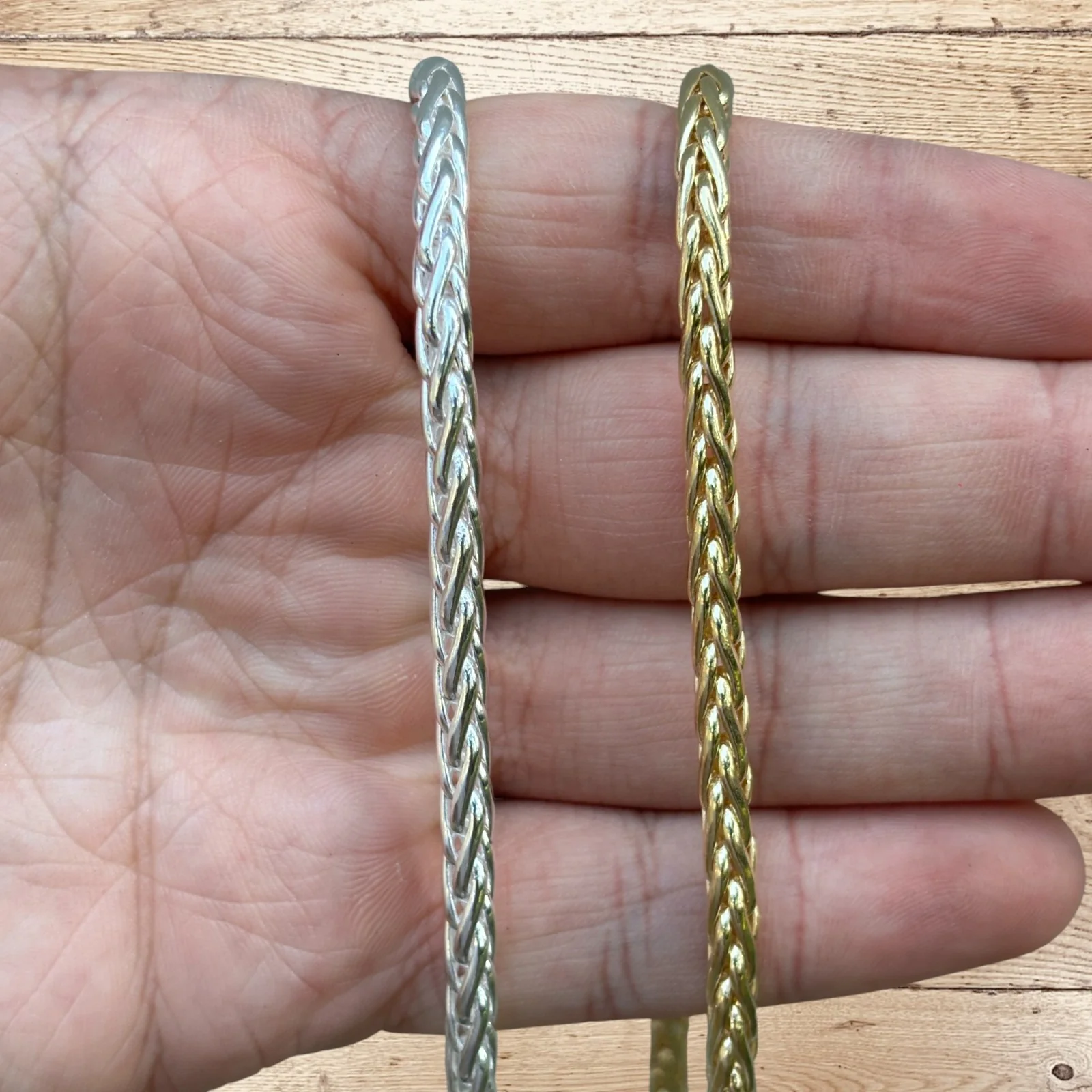 925 Sterling Silver 5mm Wheat Chain Necklace - Image 5
