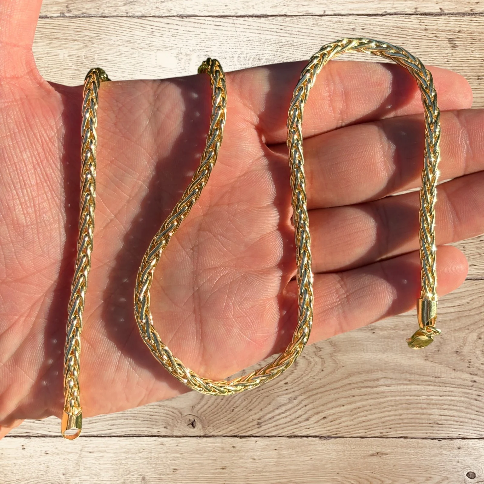 925 Sterling Silver 5mm Wheat Chain Necklace - Image 7