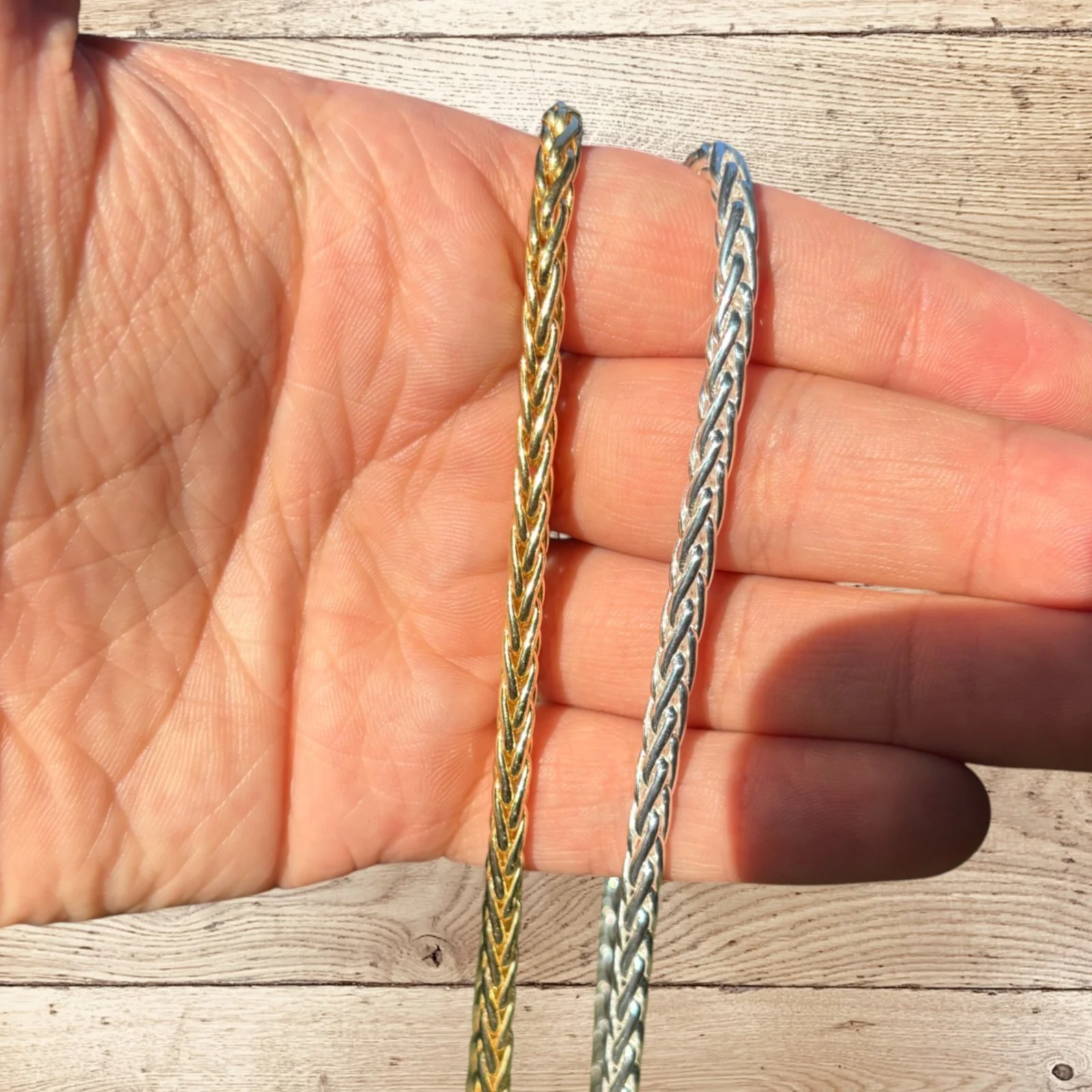 925 Sterling Silver 5mm Wheat Chain Necklace - Image 8