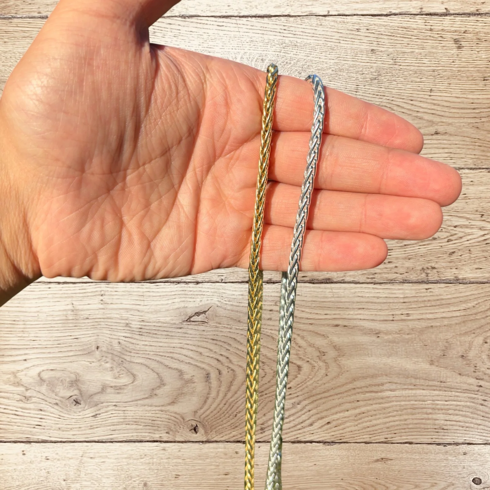 925 Sterling Silver 5mm Wheat Chain Necklace - Image 9