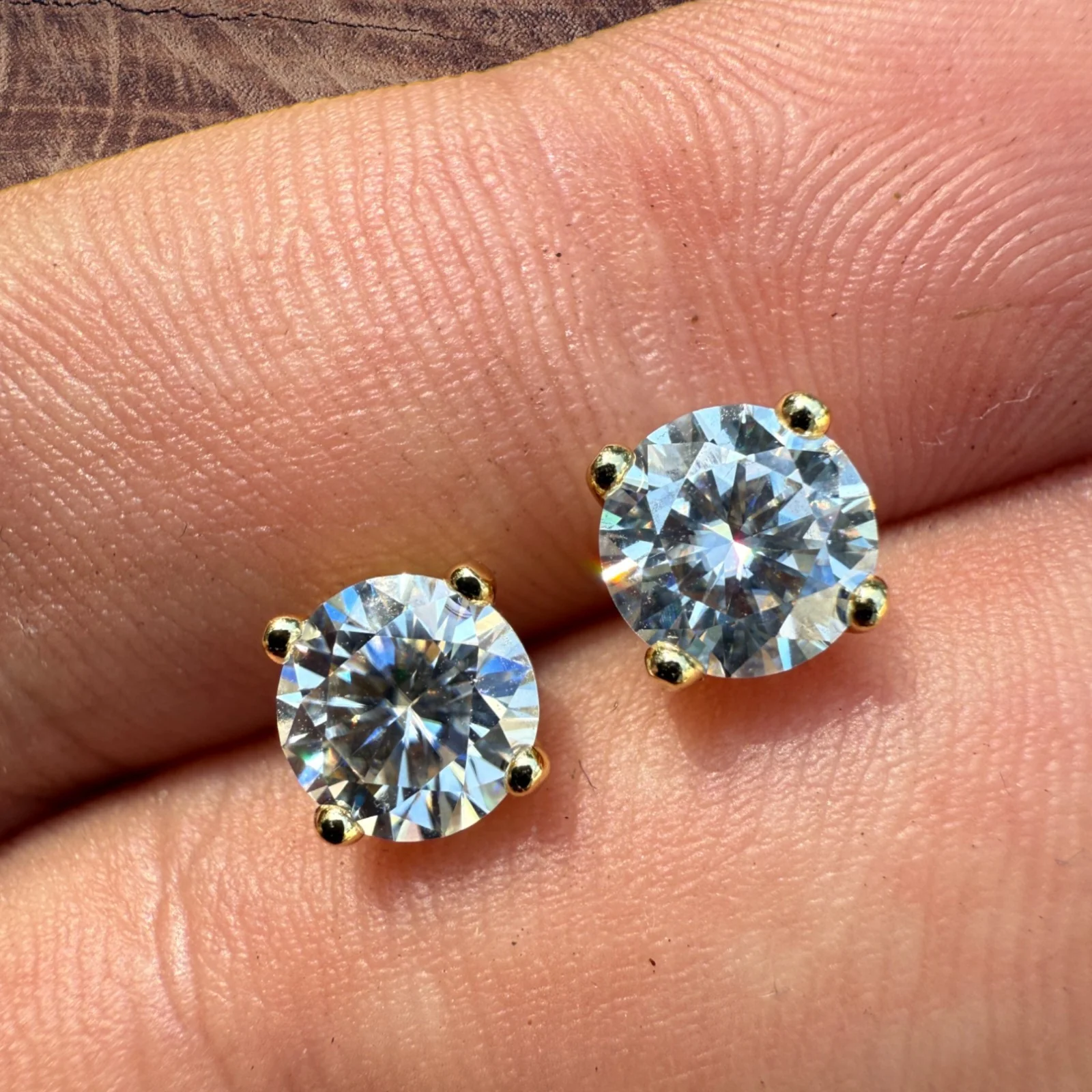 925 Sterling Silver 6.5mm Moissanite Earrings 2ct TW Studs - Image 10