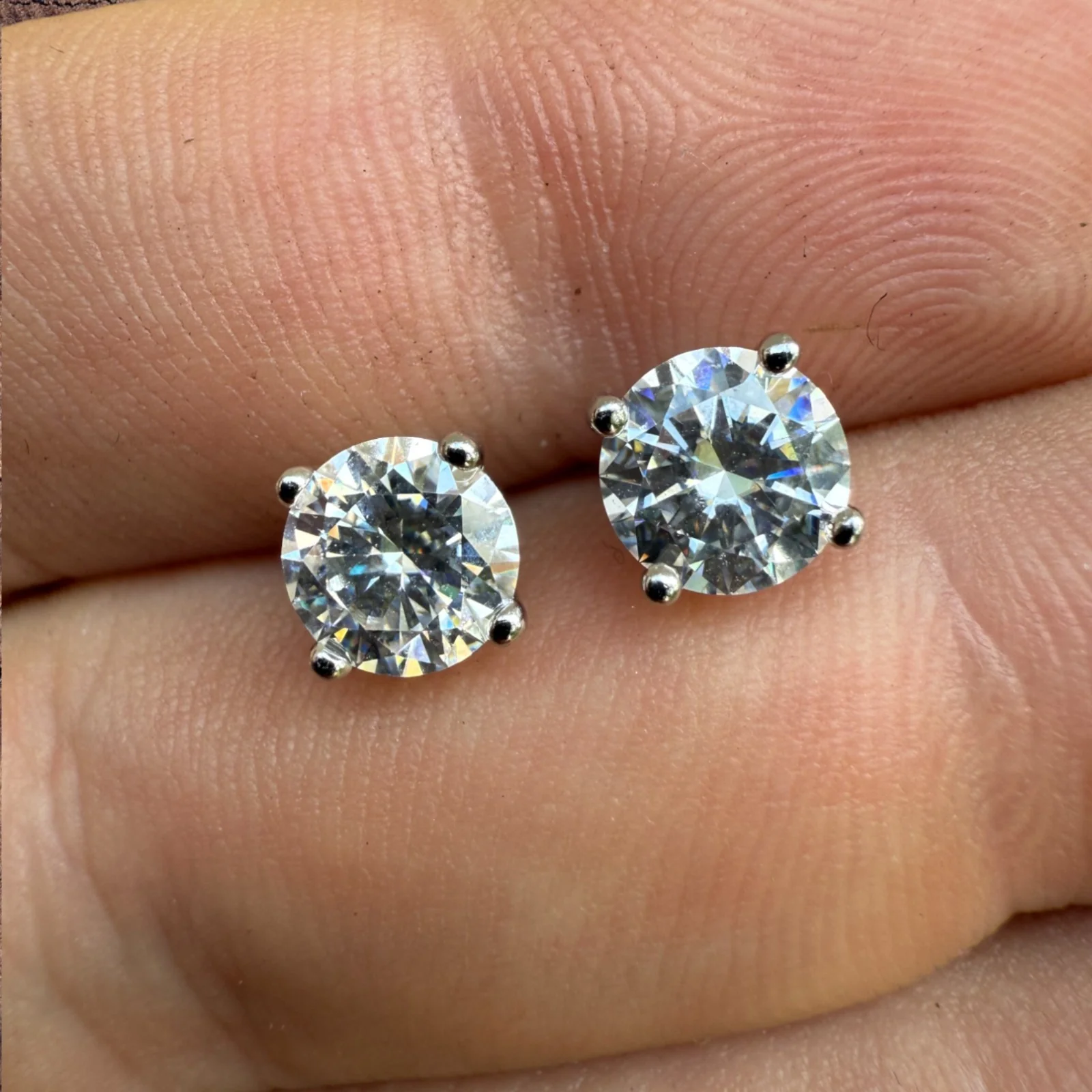 925 Sterling Silver 6.5mm Moissanite Earrings 2ct TW Studs - Image 13