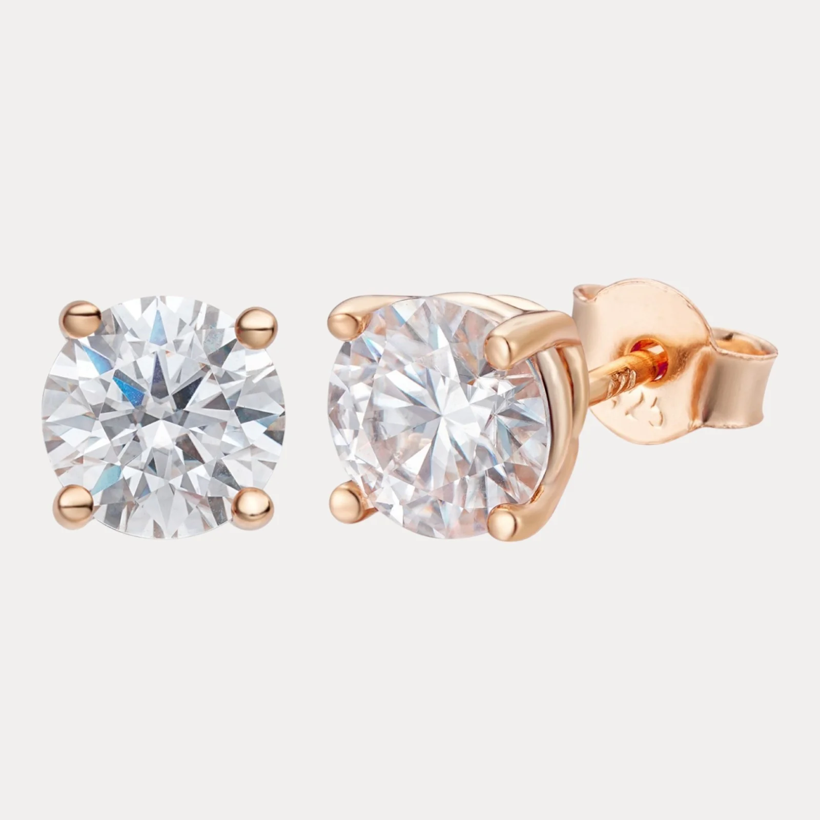 925 Sterling Silver 6.5mm Moissanite Earrings 2ct TW Studs - Image 3
