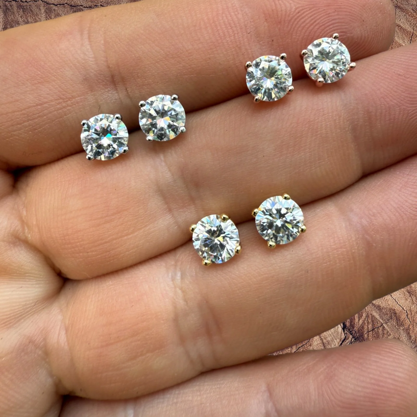 925 Sterling Silver 6.5mm Moissanite Earrings 2ct TW Studs - Image 4