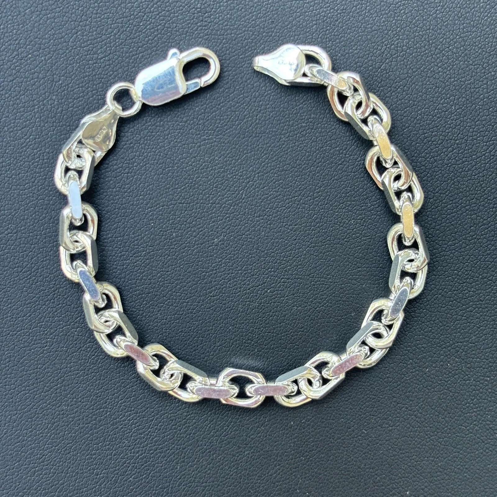 925 Sterling Silver 6mm Anchor Cable Bracelet - Image 13