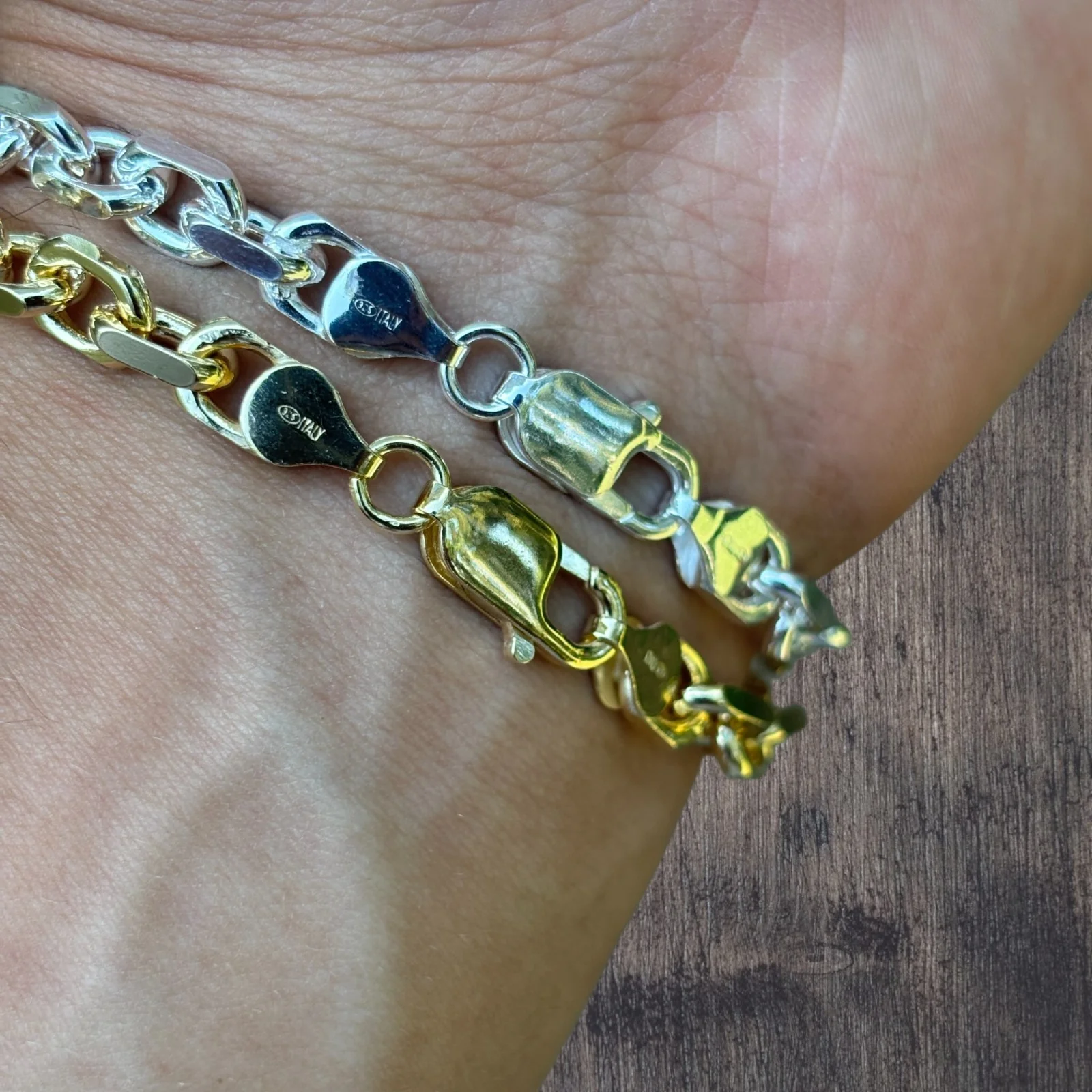 925 Sterling Silver 6mm Anchor Cable Bracelet - Image 16