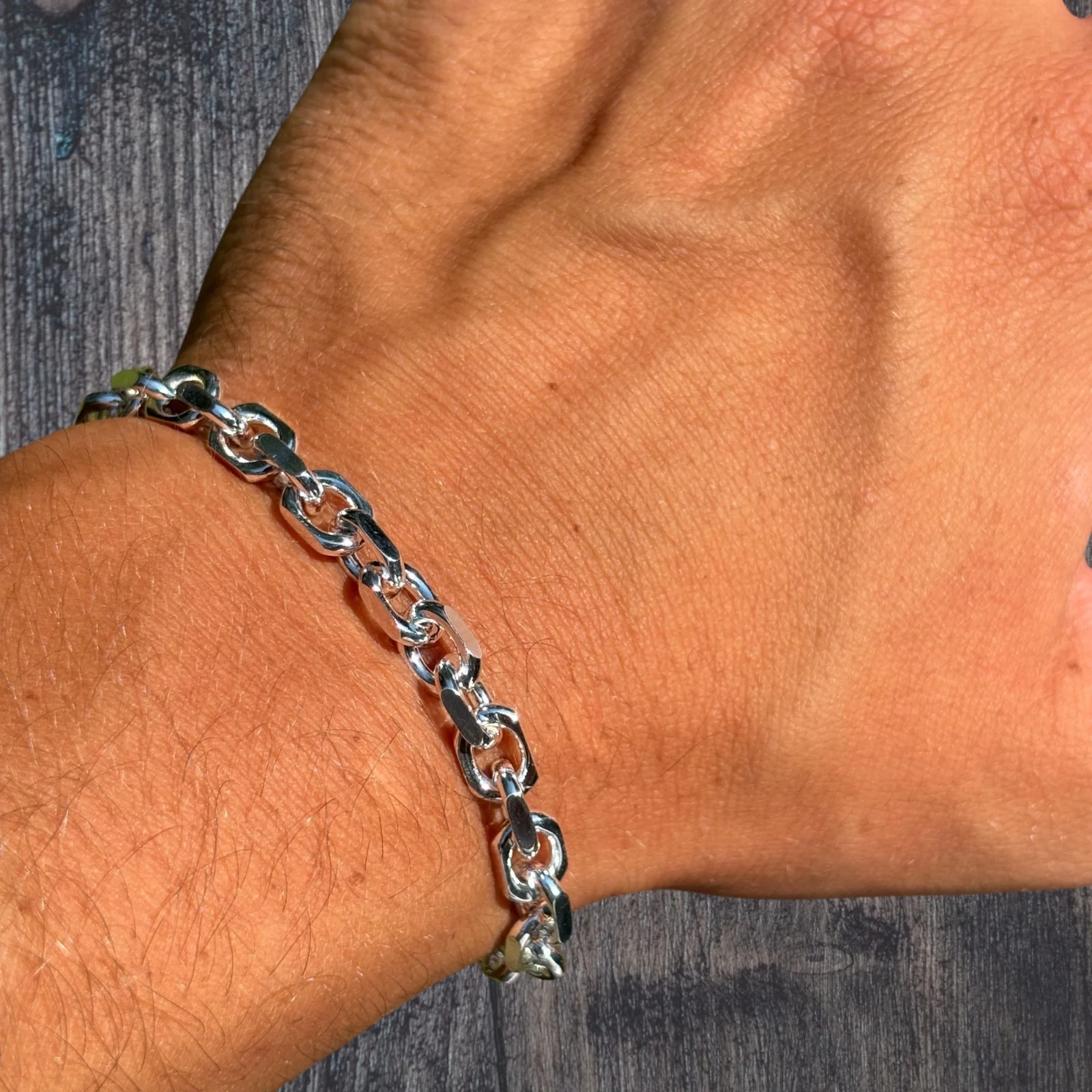 925 Sterling Silver 6mm Anchor Cable Bracelet - Image 6