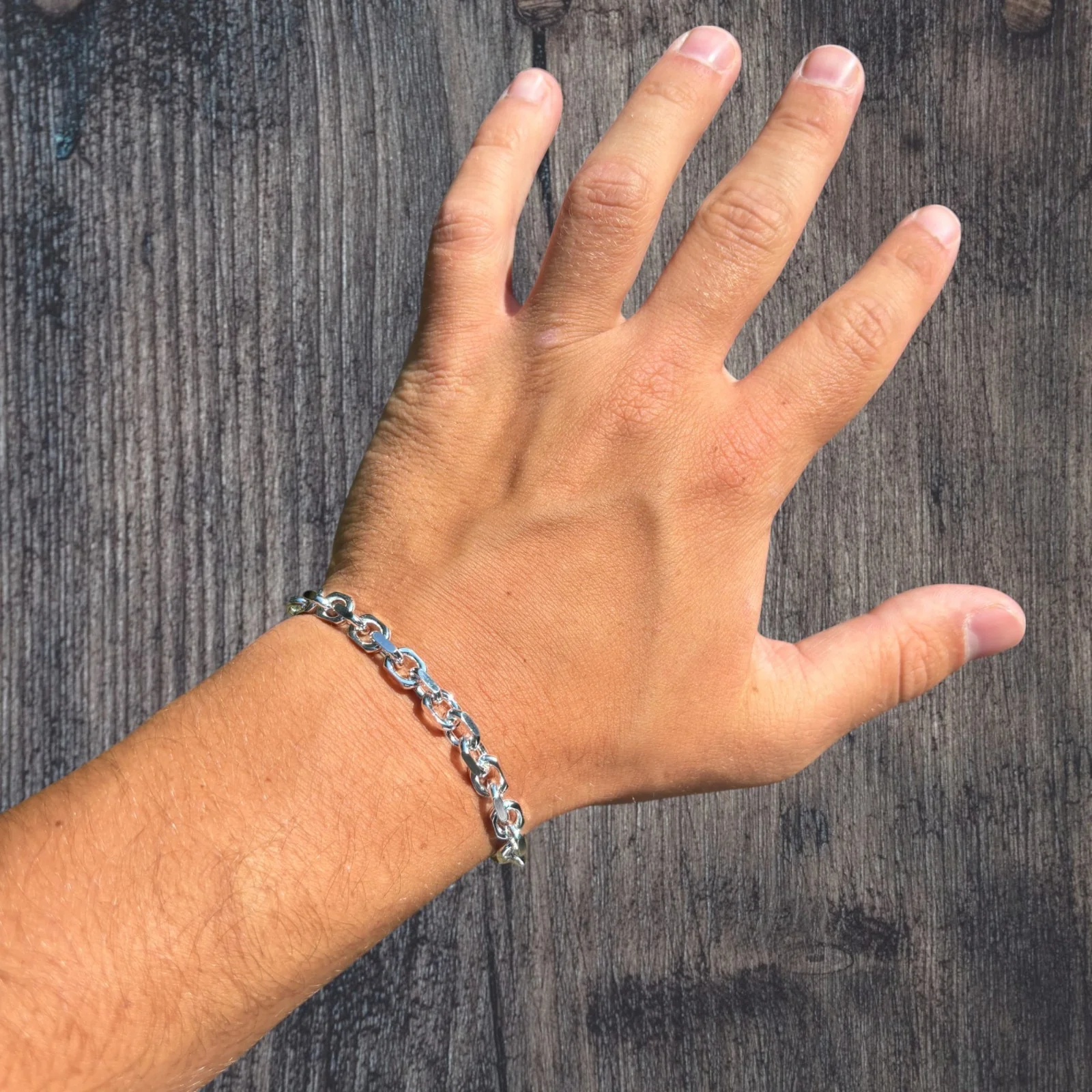 925 Sterling Silver 6mm Anchor Cable Bracelet - Image 8