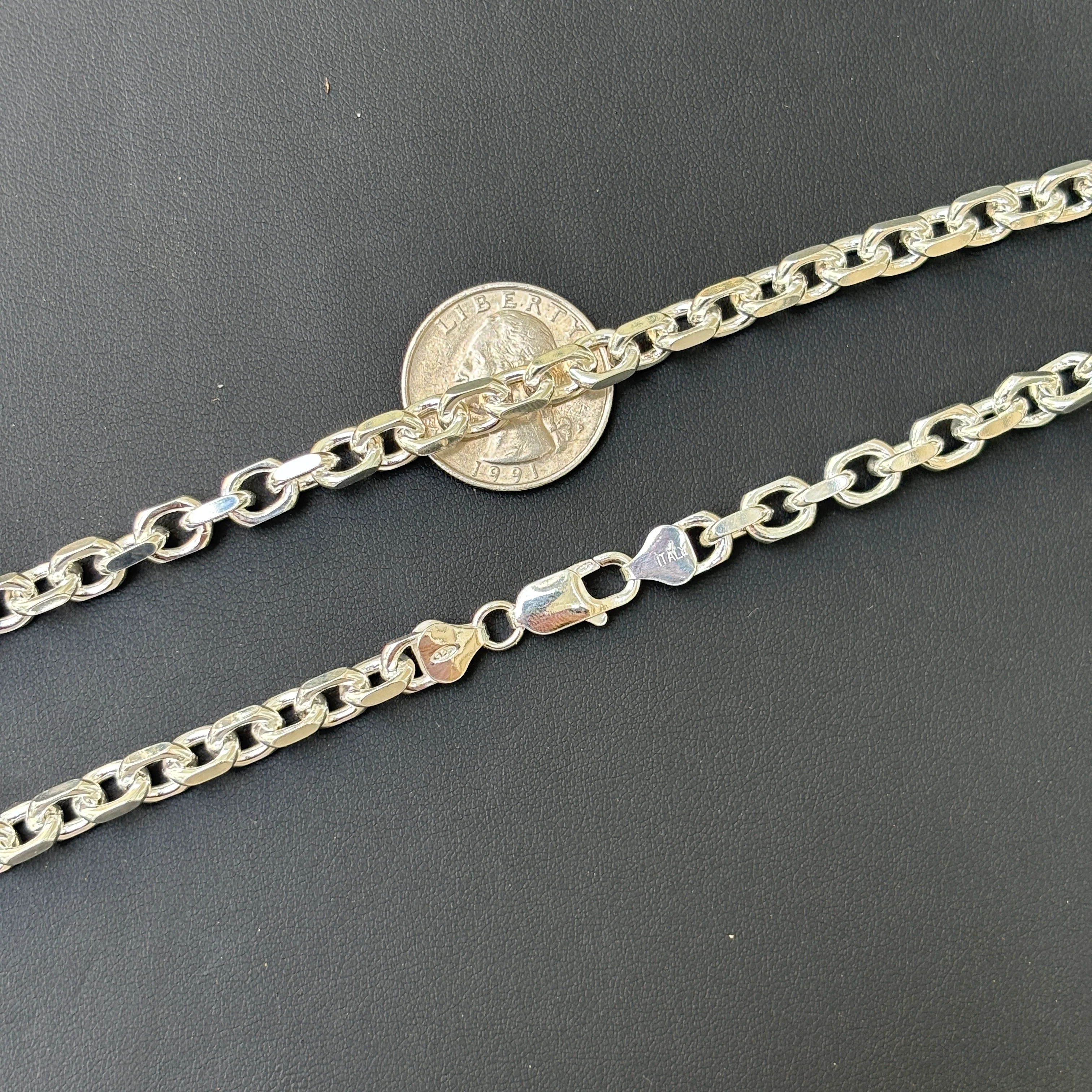 925 Sterling Silver 6mm Anchor Cable Chain Necklace - Image 10