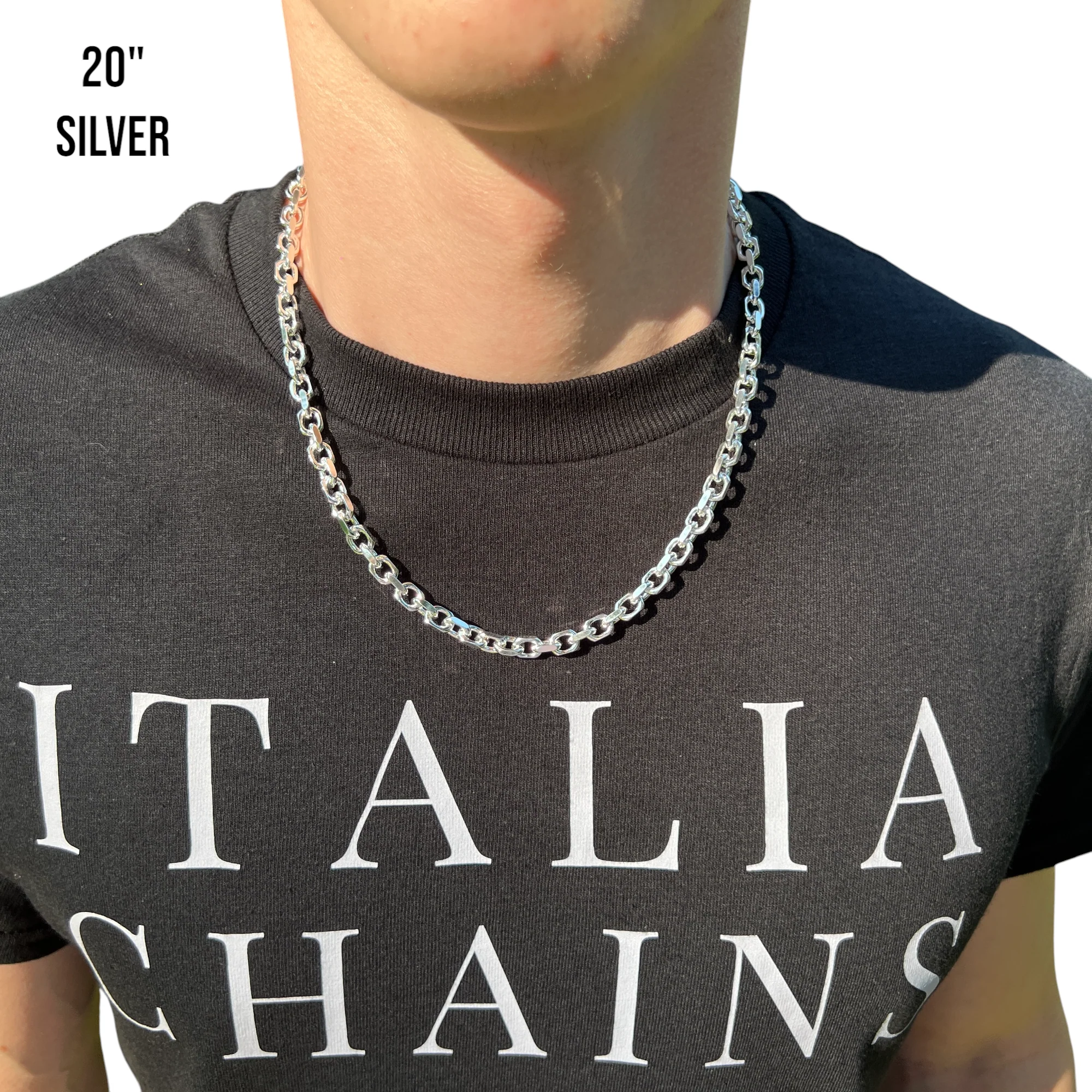 925 Sterling Silver 6mm Anchor Cable Chain Necklace - Image 11