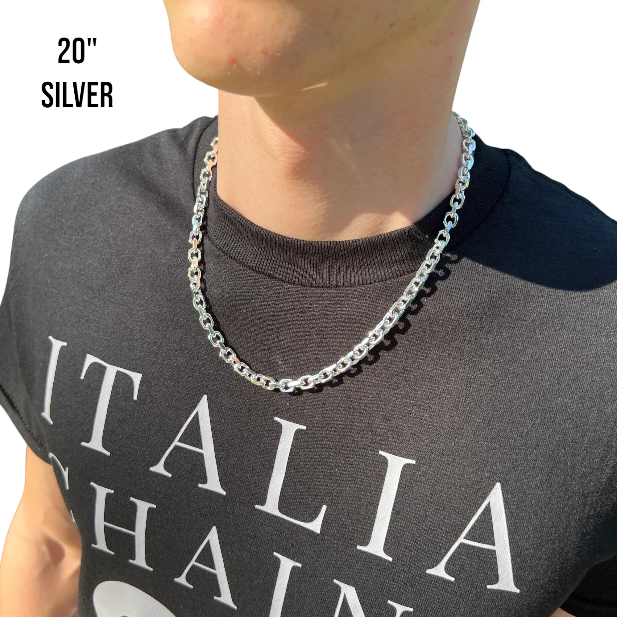 925 Sterling Silver 6mm Anchor Cable Chain Necklace - Image 12