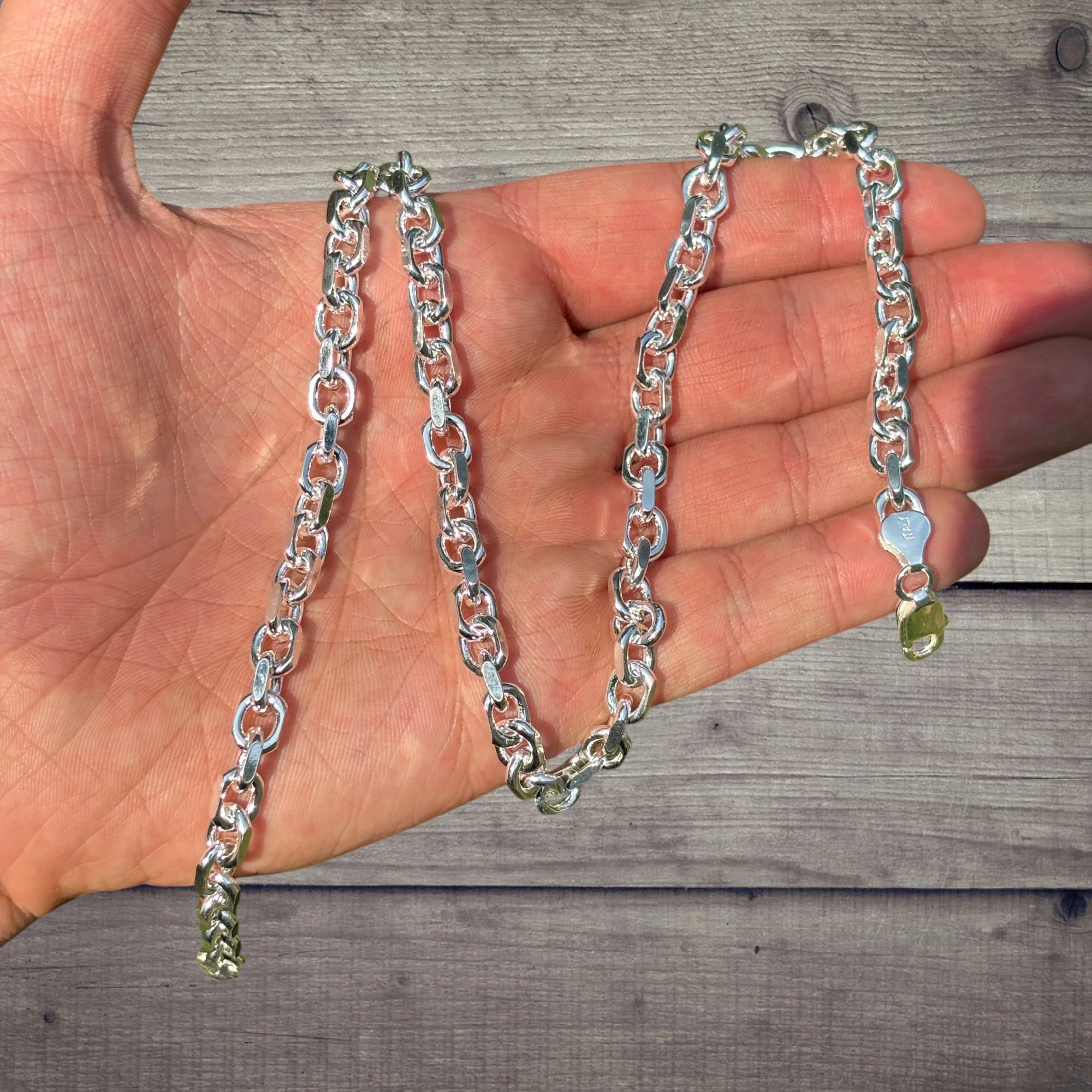 925 Sterling Silver 6mm Anchor Cable Chain Necklace - Image 4