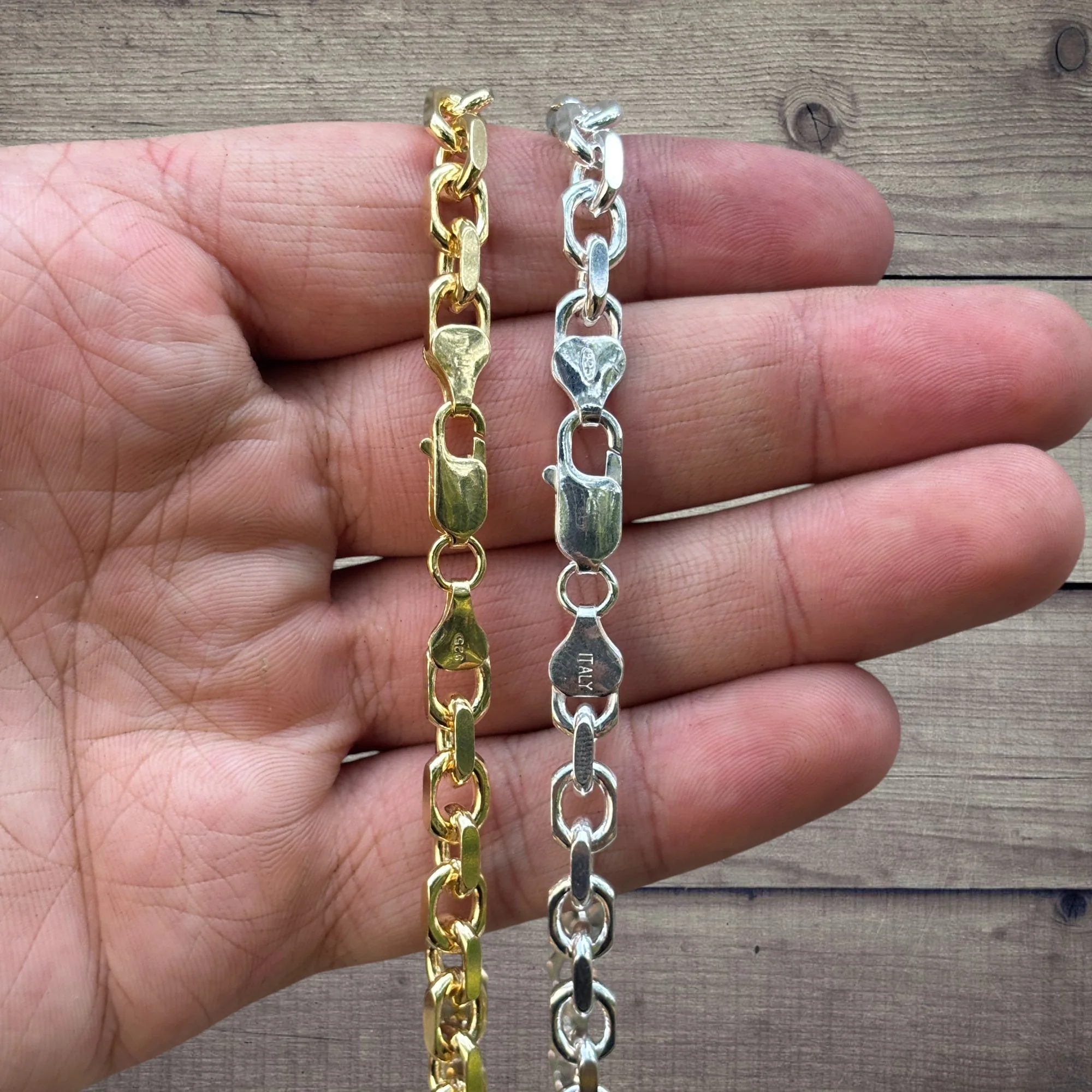 925 Sterling Silver 6mm Anchor Cable Chain Necklace - Image 6