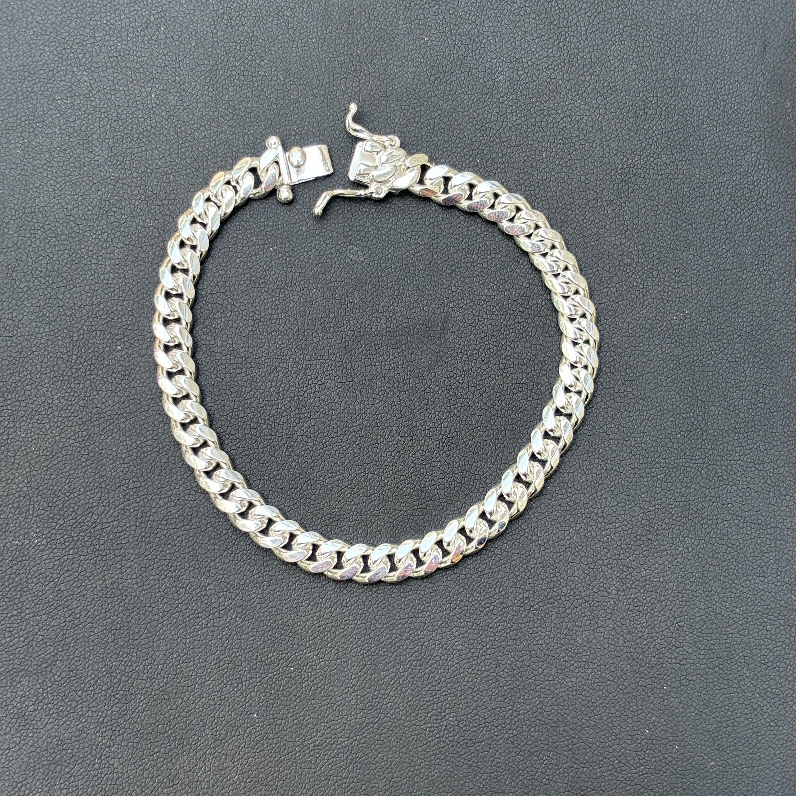 925 Sterling Silver 6mm Miami Cuban W. Box Clasp Bracelet - Image 10