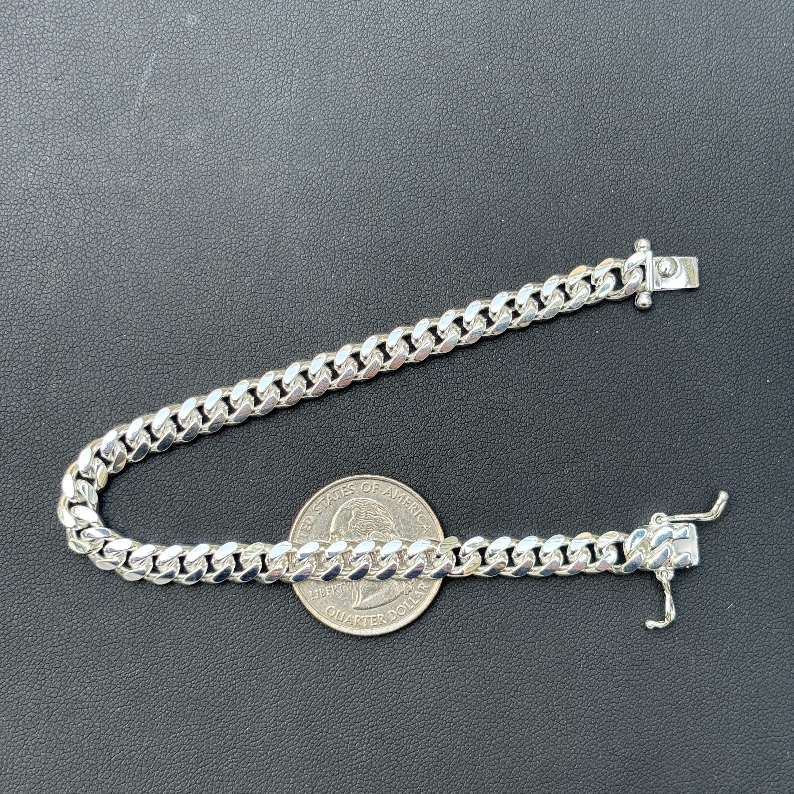 925 Sterling Silver 6mm Miami Cuban W. Box Clasp Bracelet - Image 11