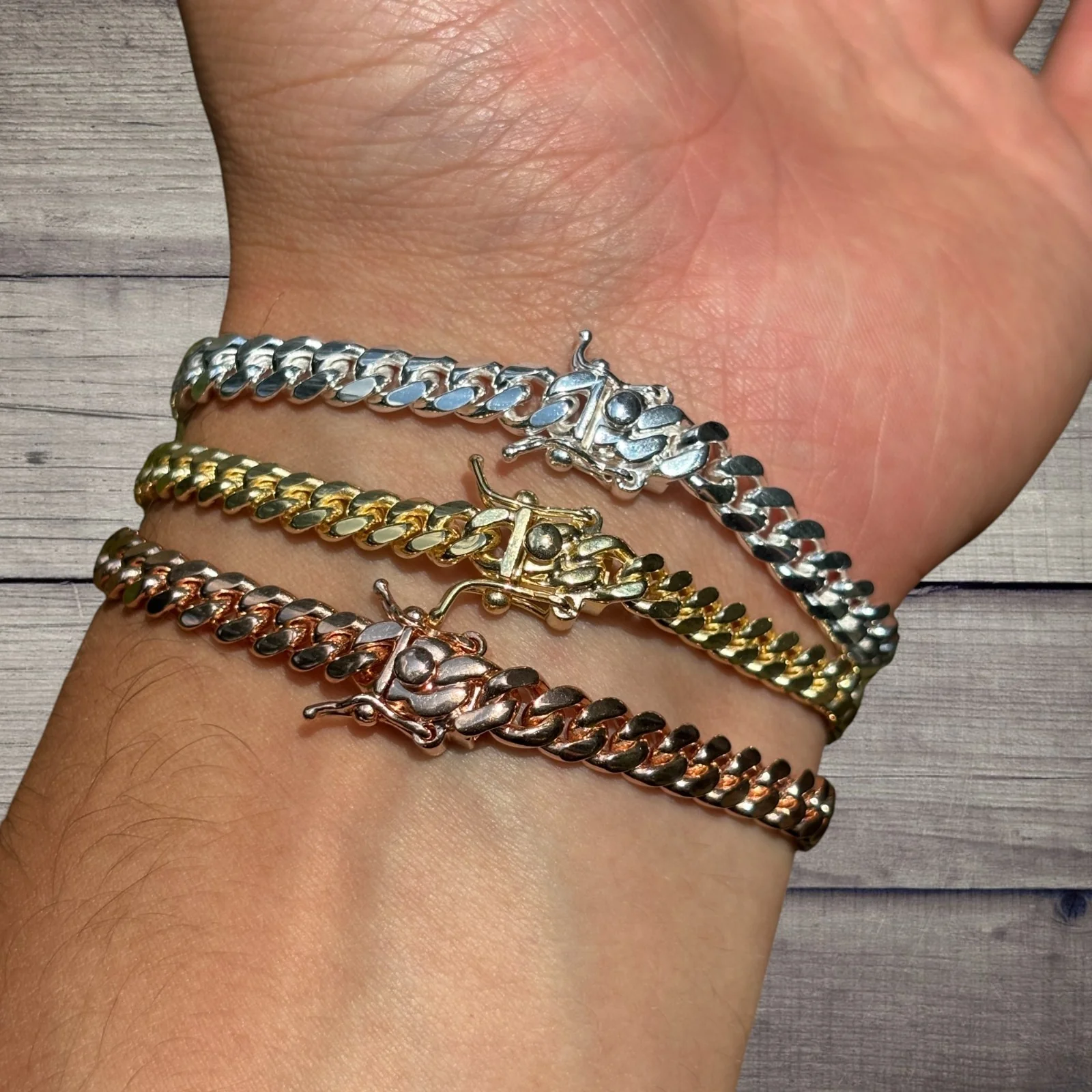 925 Sterling Silver 6mm Miami Cuban W. Box Clasp Bracelet - Image 12