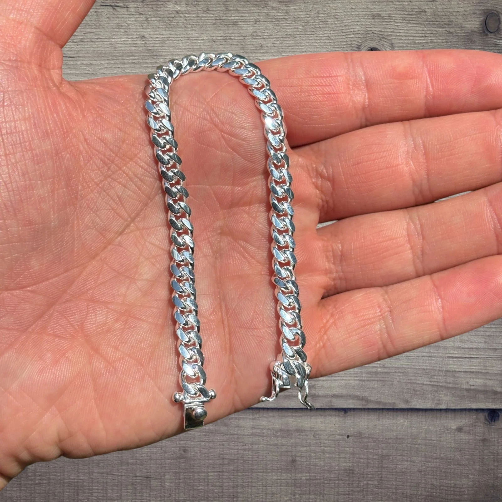 925 Sterling Silver 6mm Miami Cuban W. Box Clasp Bracelet - Image 5