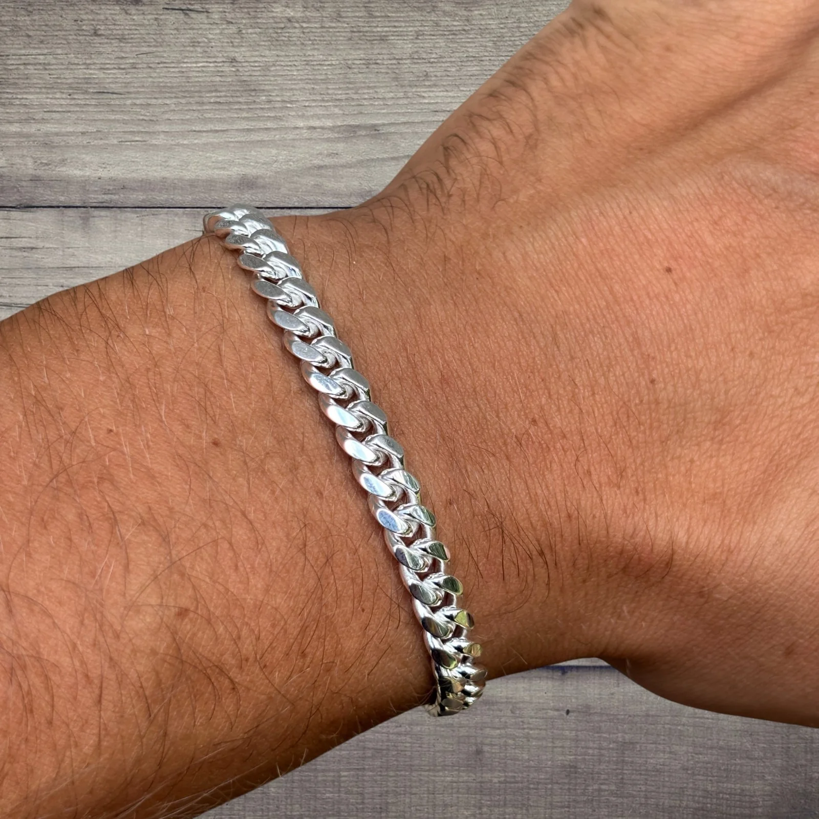 925 Sterling Silver 6mm Miami Cuban W. Box Clasp Bracelet - Image 6