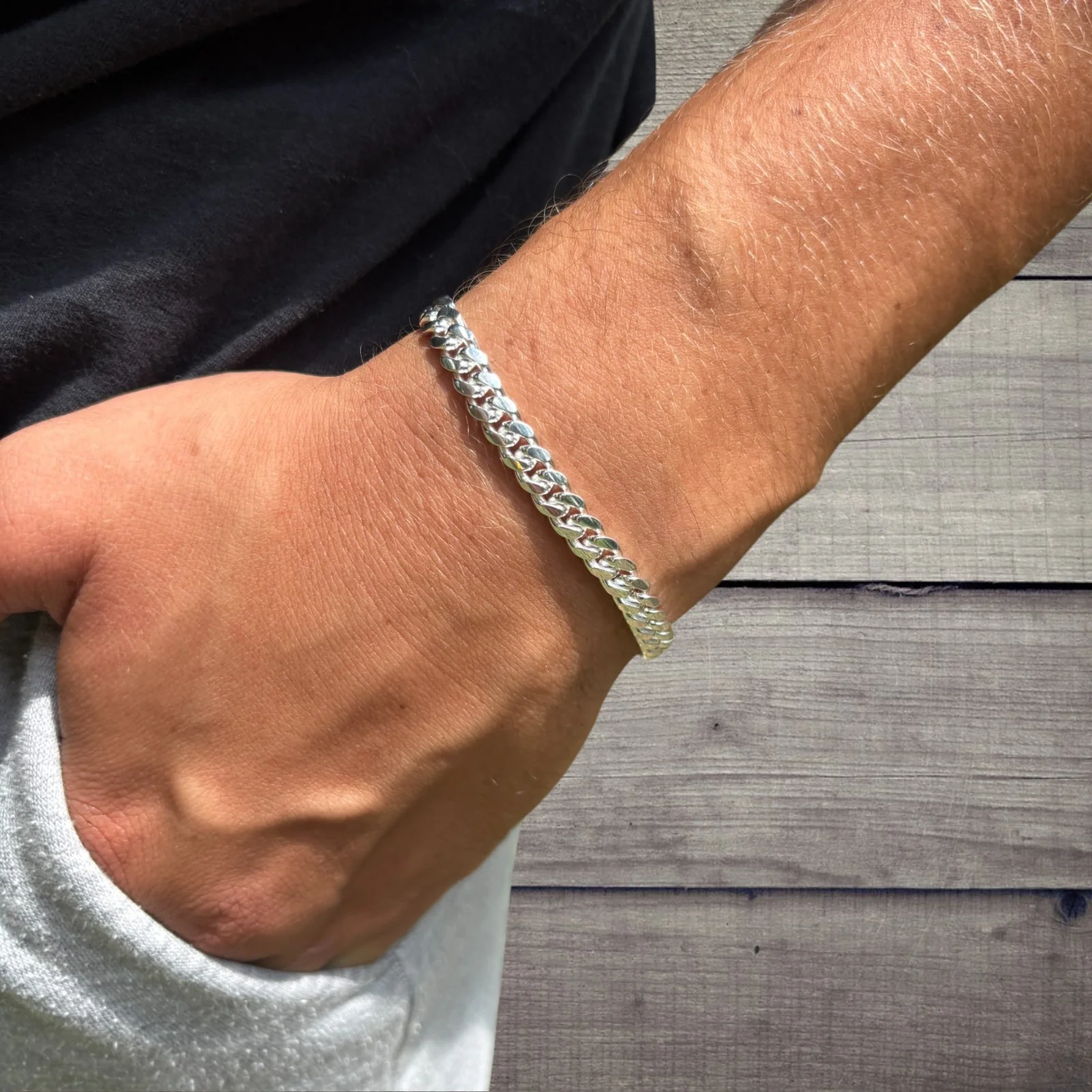 925 Sterling Silver 6mm Miami Cuban W. Box Clasp Bracelet - Image 9