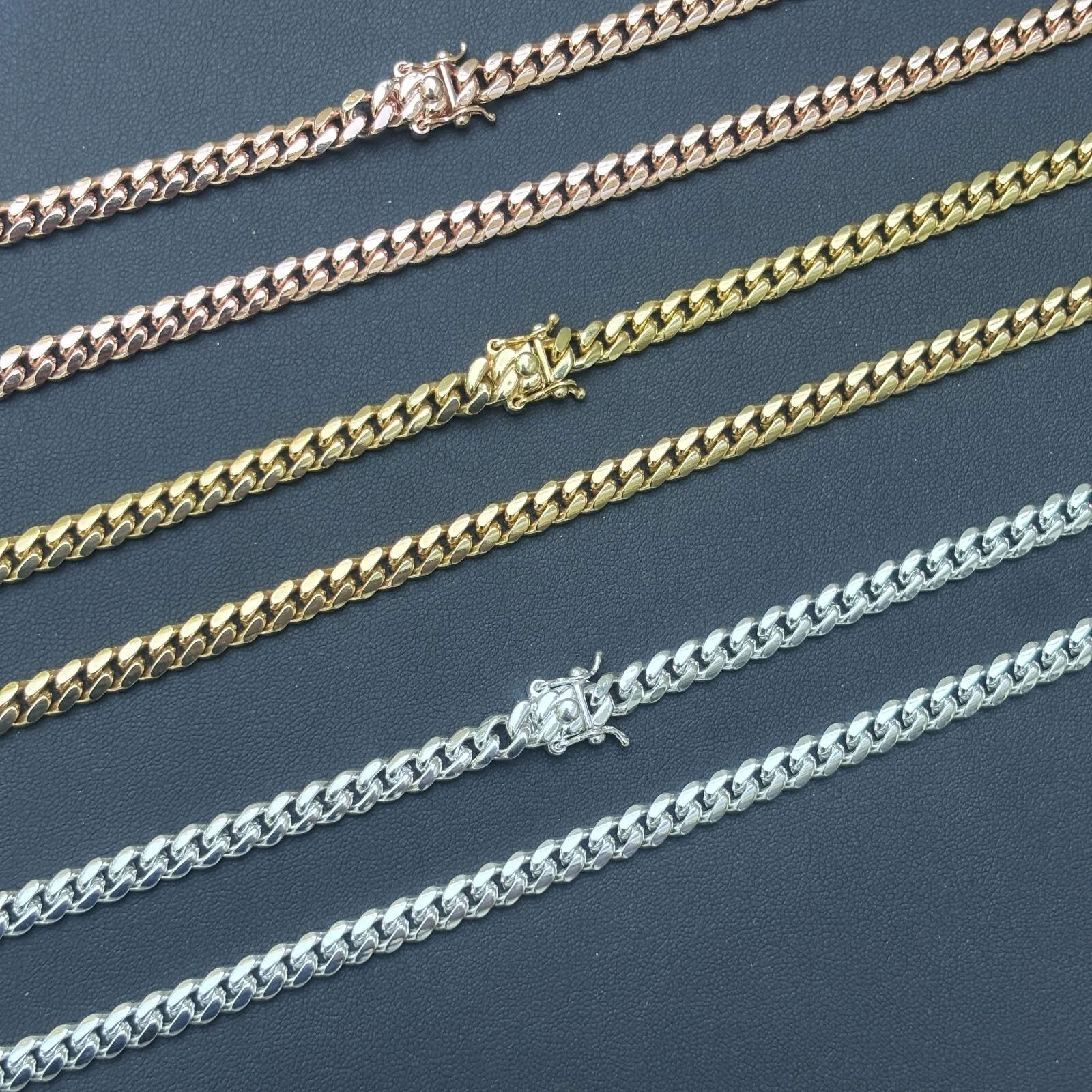 925 Sterling Silver 6mm Miami Cuban W. Box Clasp Chain Necklace - Image 10