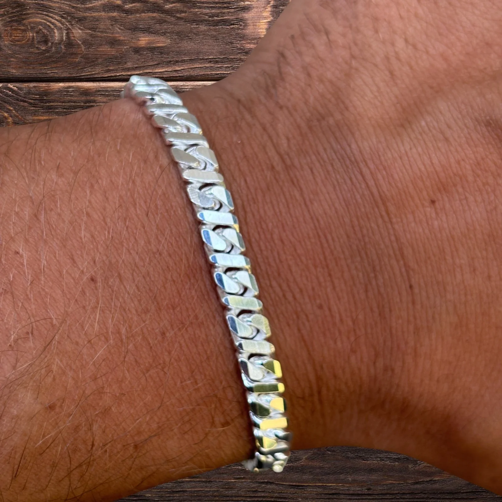 925 Sterling Silver 6mm Dollar Link Bracelet - Image 11