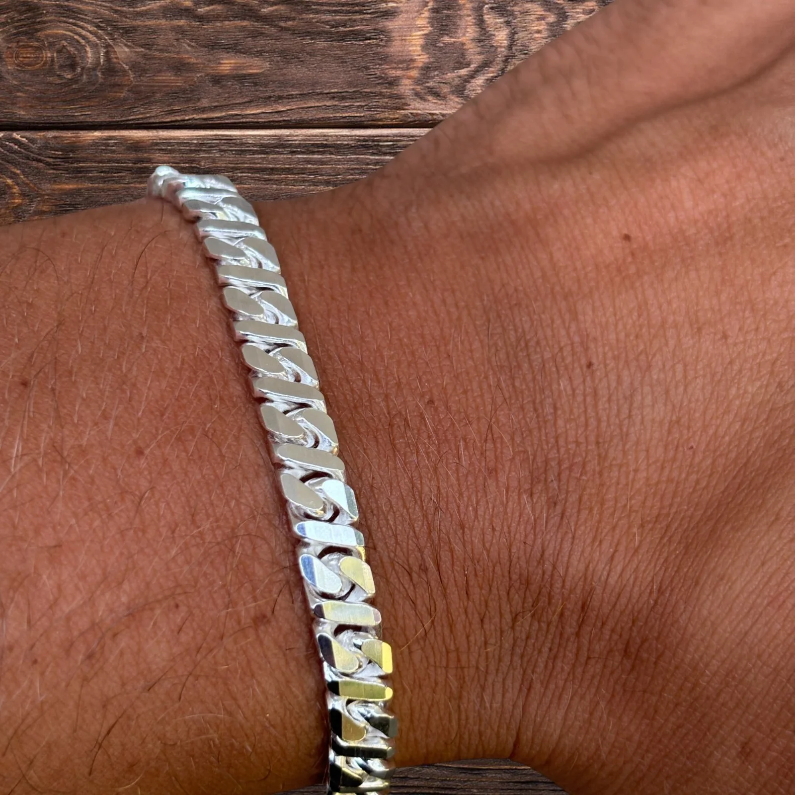 925 Sterling Silver 6mm Dollar Link Bracelet - Image 12