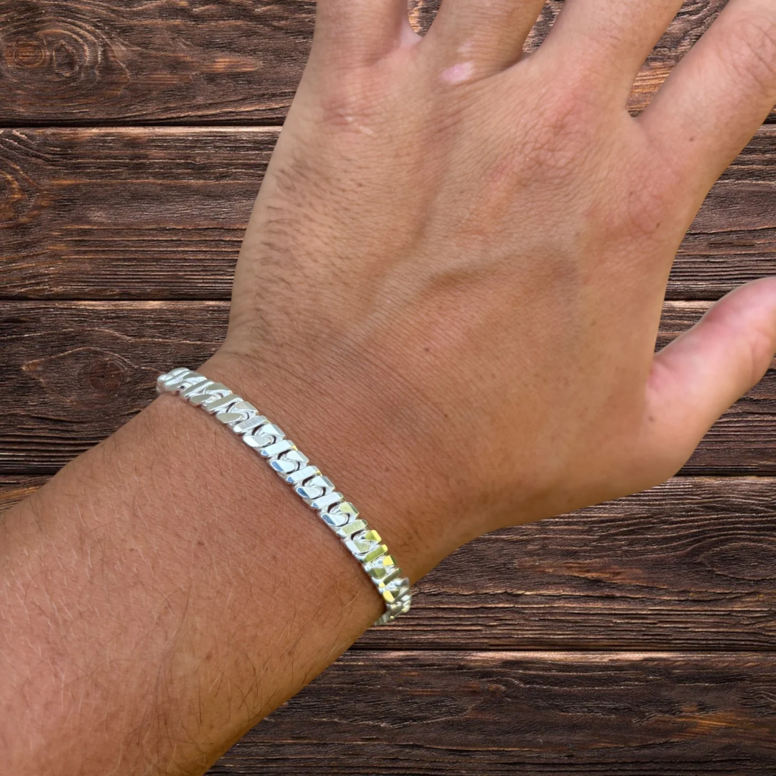 925 Sterling Silver 6mm Dollar Link Bracelet - Image 14