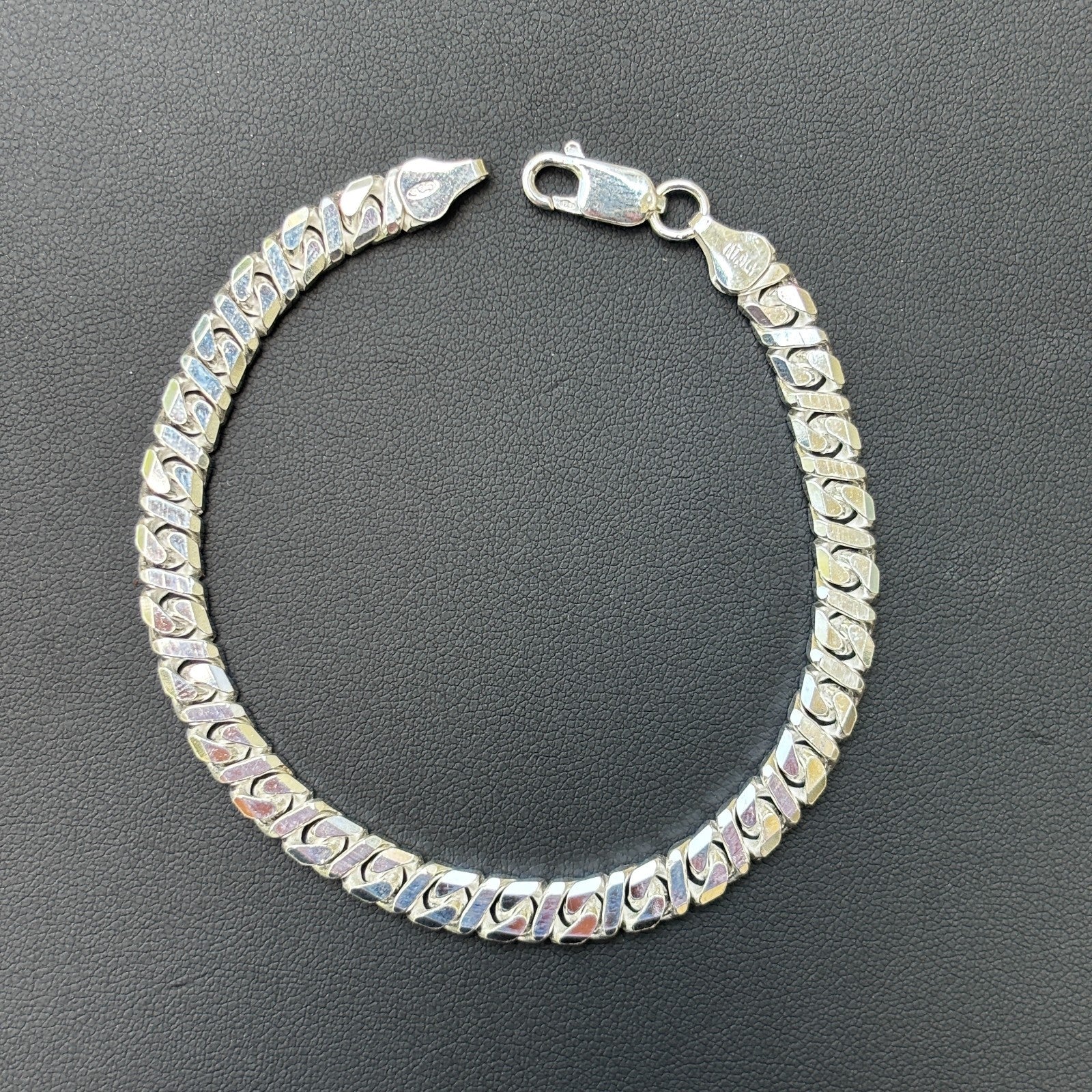925 Sterling Silver 6mm Dollar Link Bracelet - Image 8